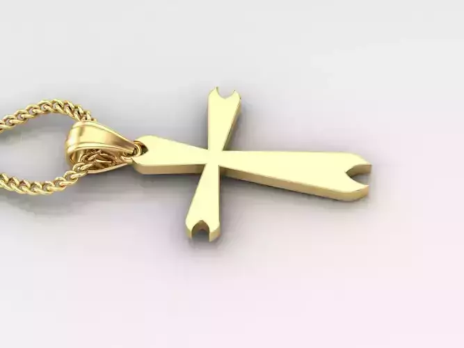 Light Gold 18K Cross Pendant 1CP005