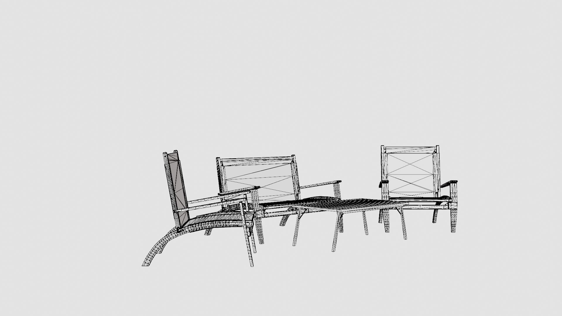 Allos Sofa Set Low-poly 3D model_7