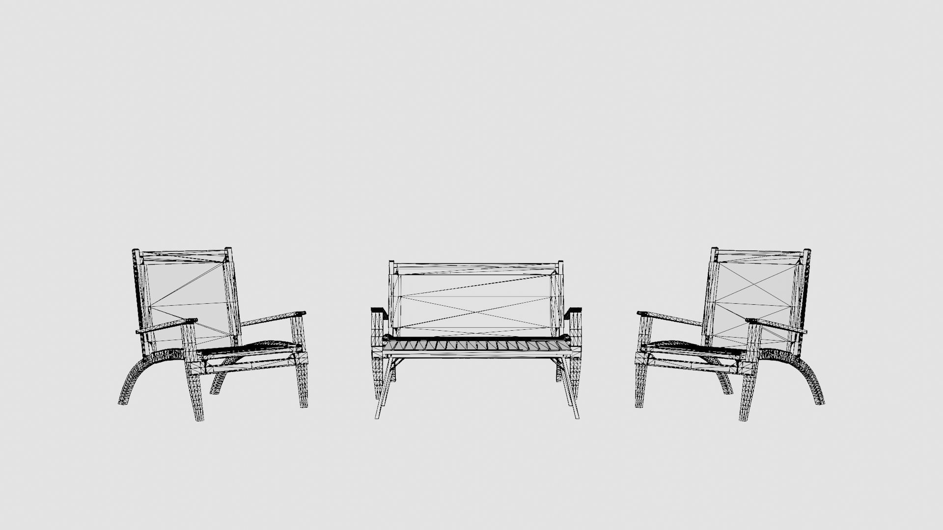 Allos Sofa Set Low-poly 3D model_6