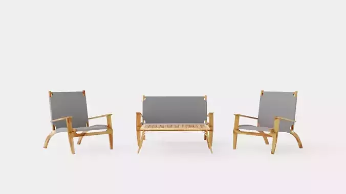 Allos Sofa Set Low-poly 3D model Allos Sofa Set Low-poly 3D model