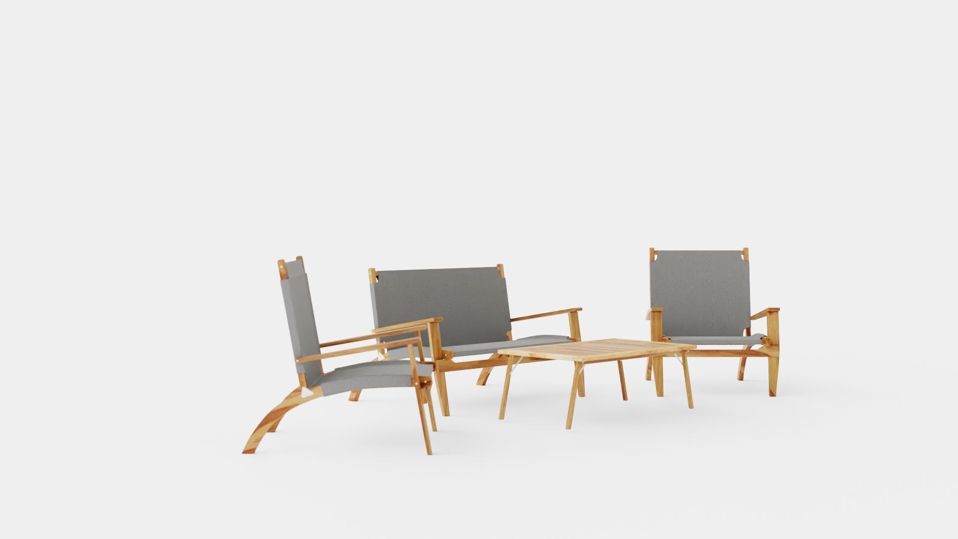 Allos Sofa Set Low-poly 3D model_1
