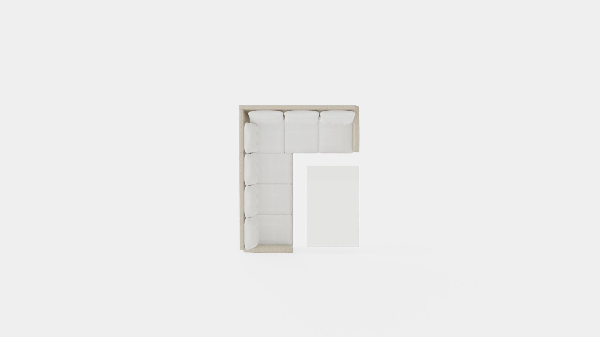 Alicante Corner Set Sand Low-poly 3D model_5