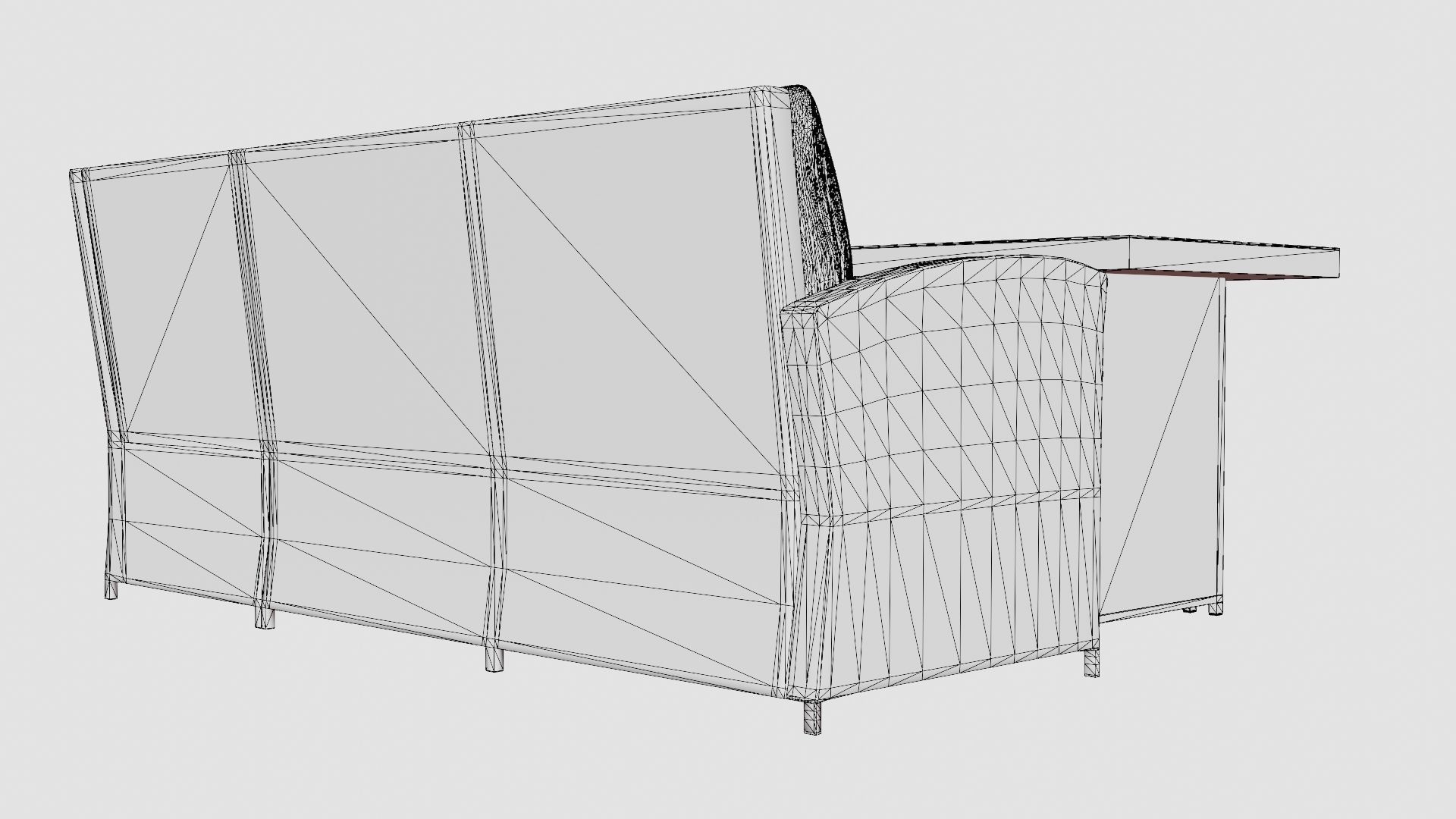 Alicante Corner Set Sand Low-poly 3D model_7
