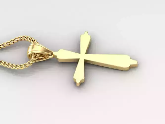 Light Gold 18K Cross Pendant 1CP003