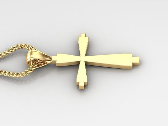 Light Gold 18K Cross Pendant 1CP001 3D print model