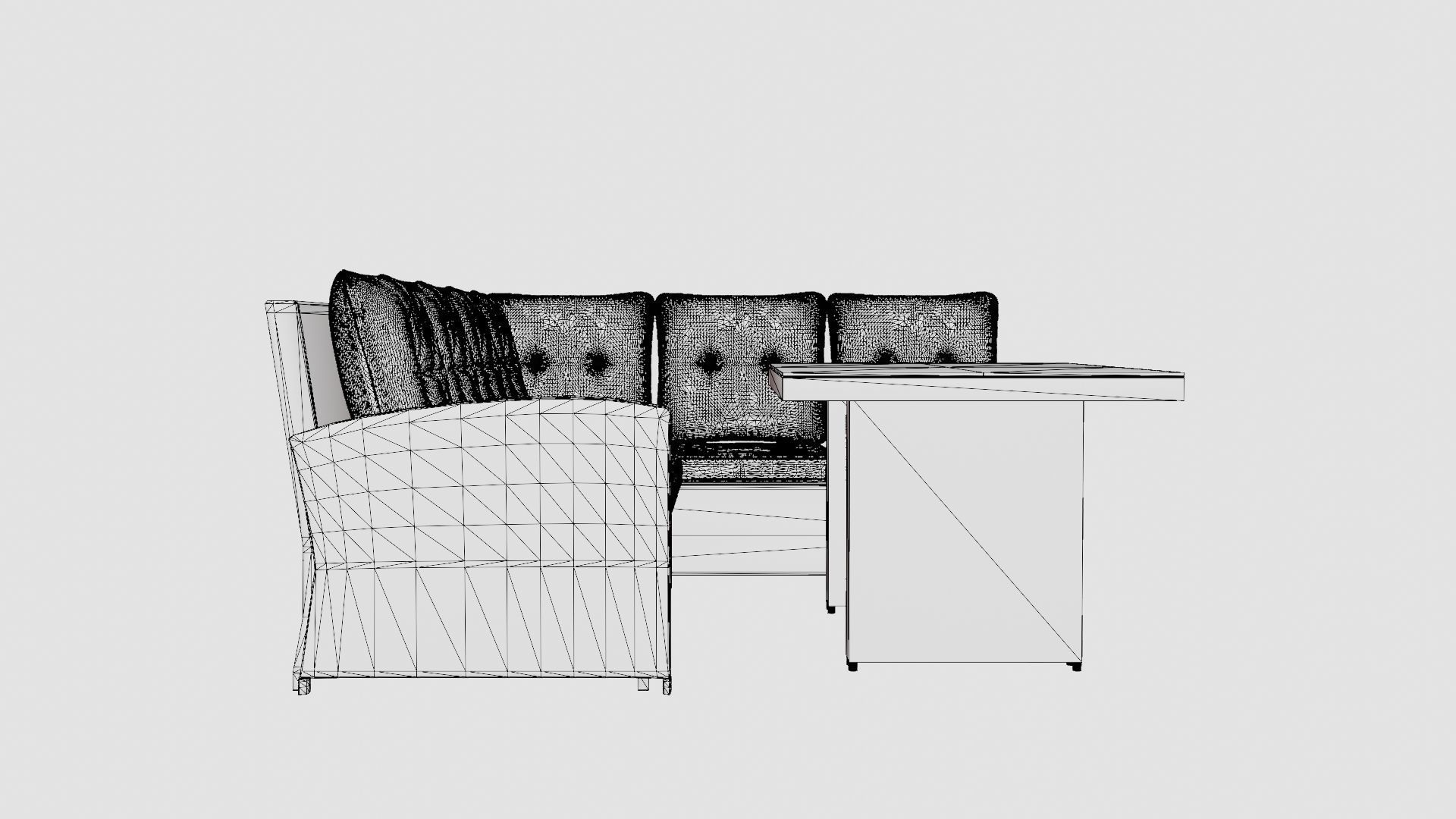 Alicante Corner Set Grey Low-poly 3D model_8