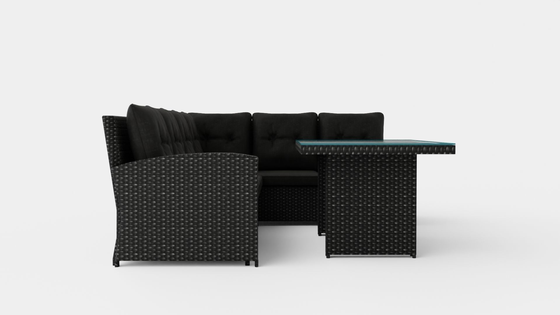 Alicante Corner Set Grey Low-poly 3D model_2