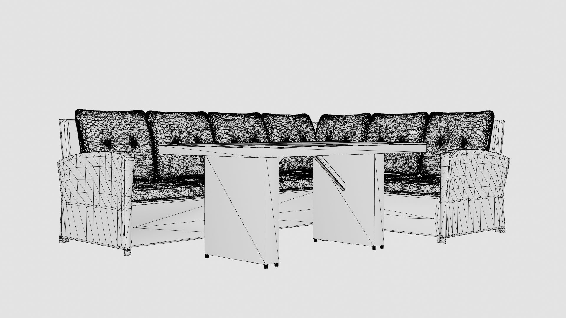 Alicante Corner Set Grey Low-poly 3D model_7