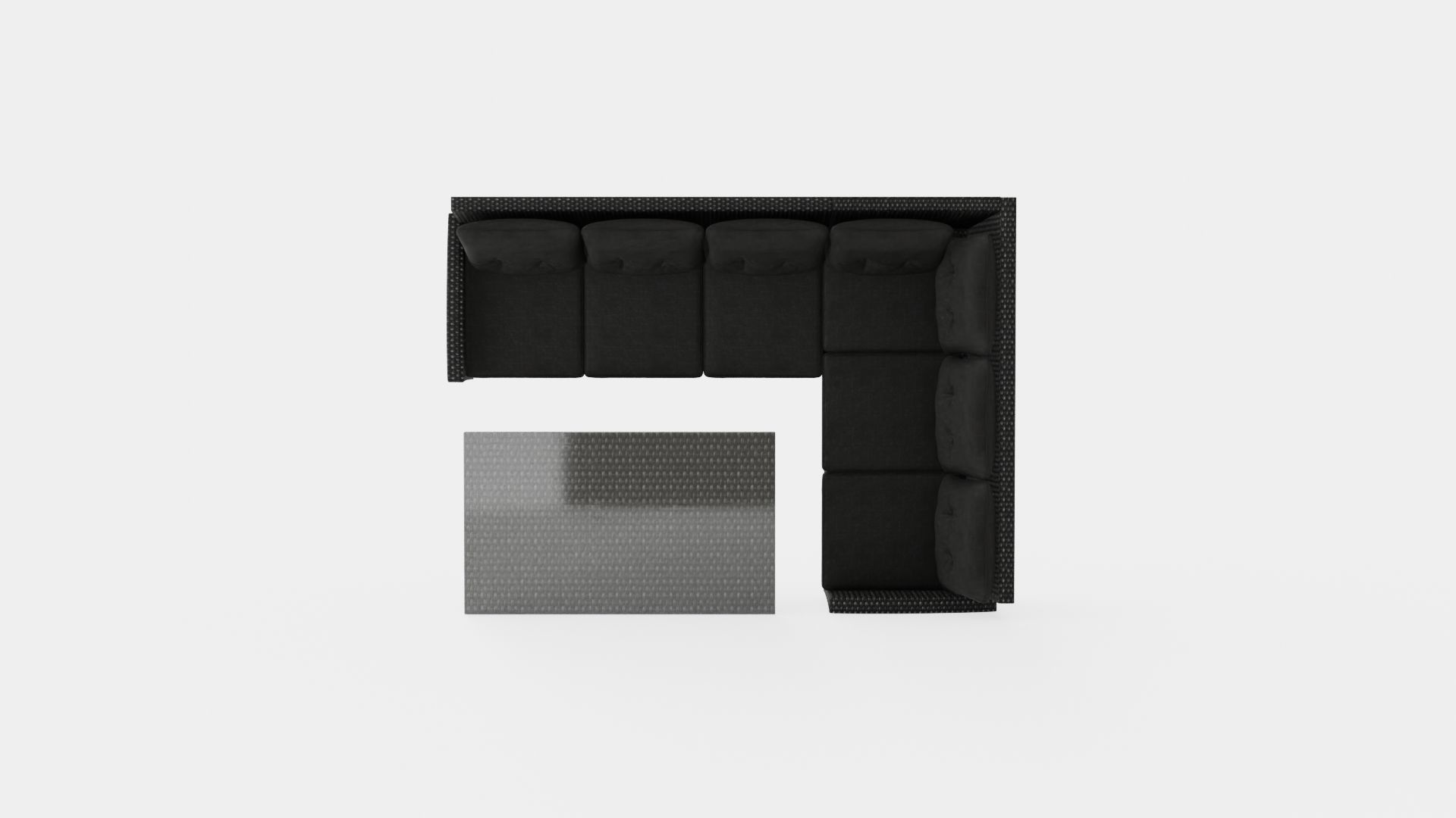 Alicante Corner Set Grey Low-poly 3D model_5