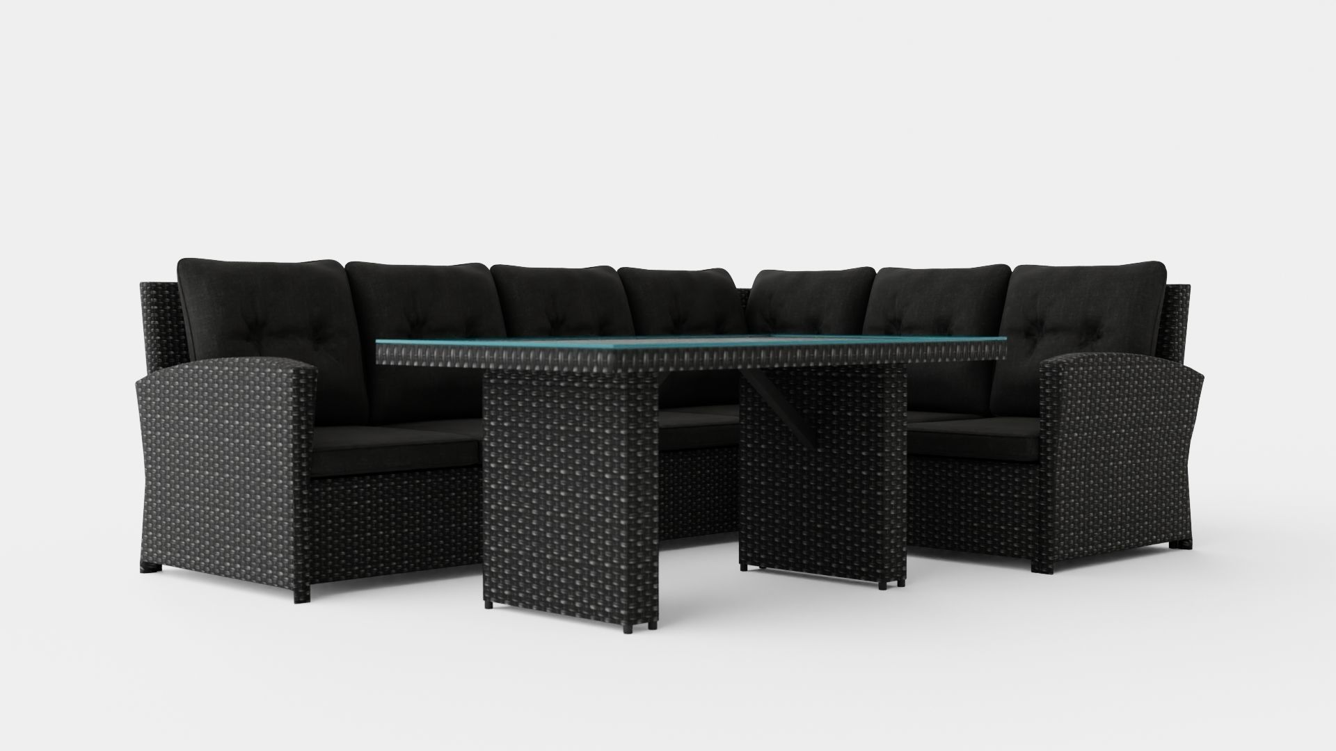 Alicante Corner Set Grey Low-poly 3D model_1