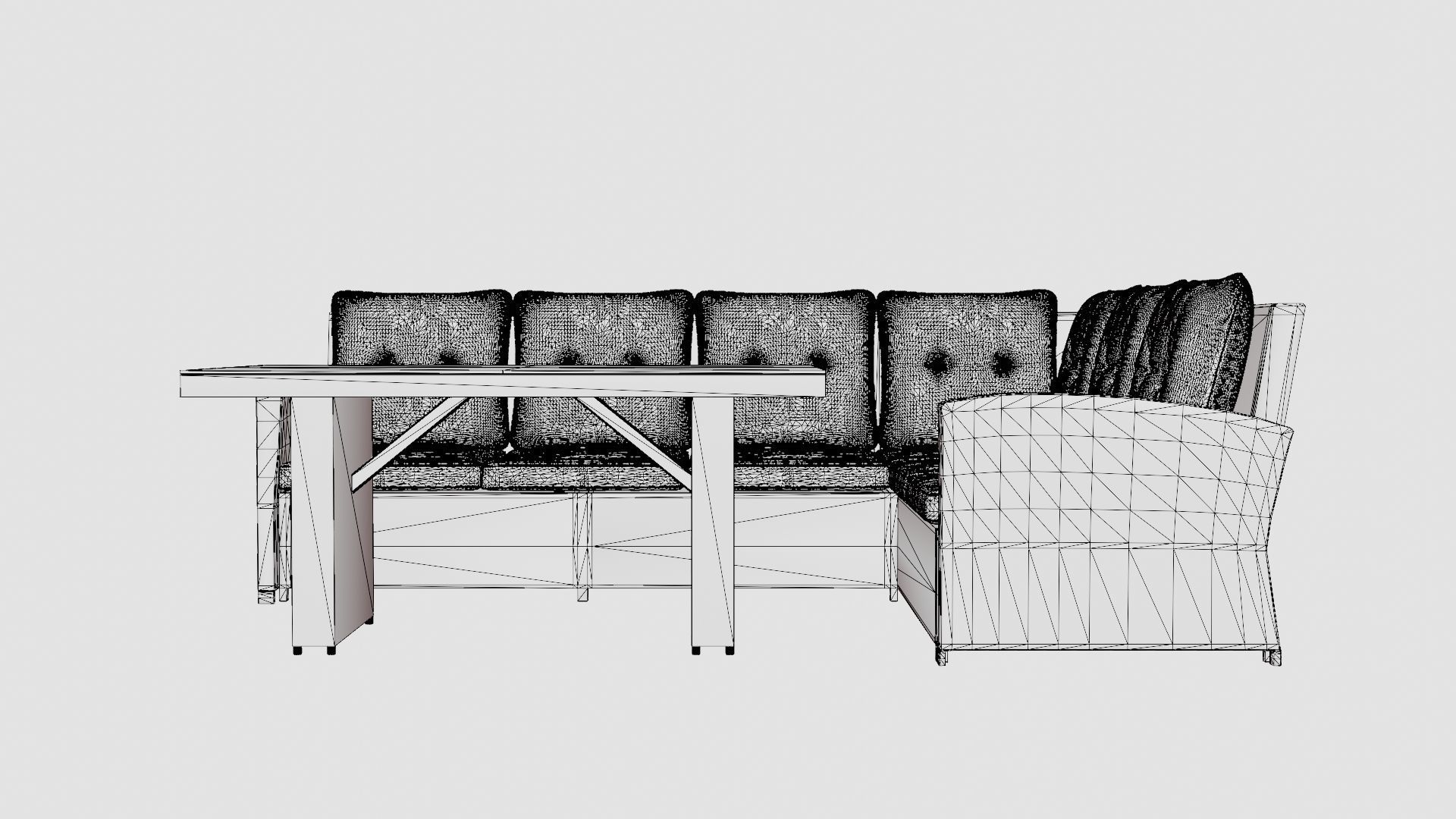 Alicante Corner Set Grey Low-poly 3D model_6