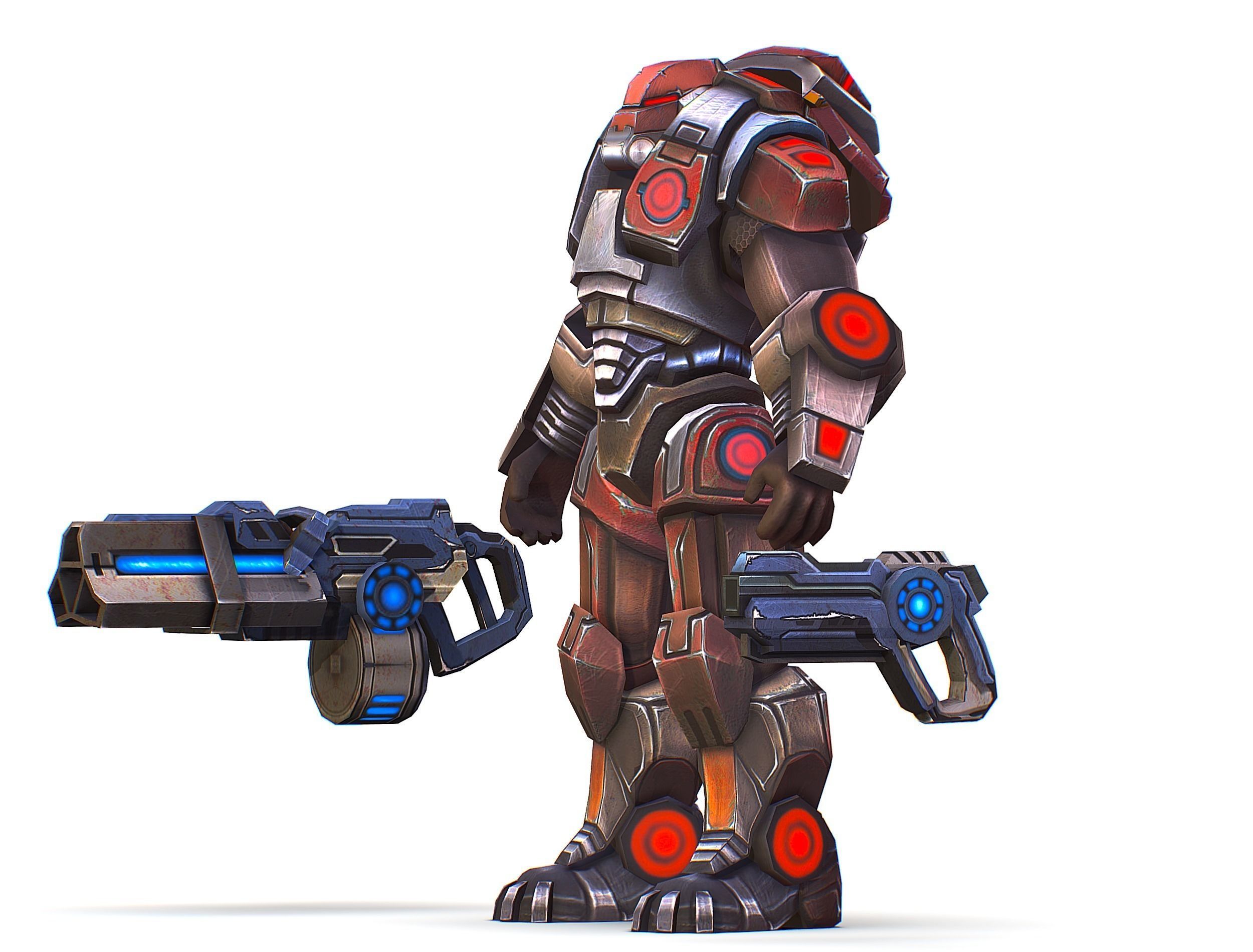 Assault heavy machine gun cannon naff barrel blaster laser arms Low-poly 3D model_19