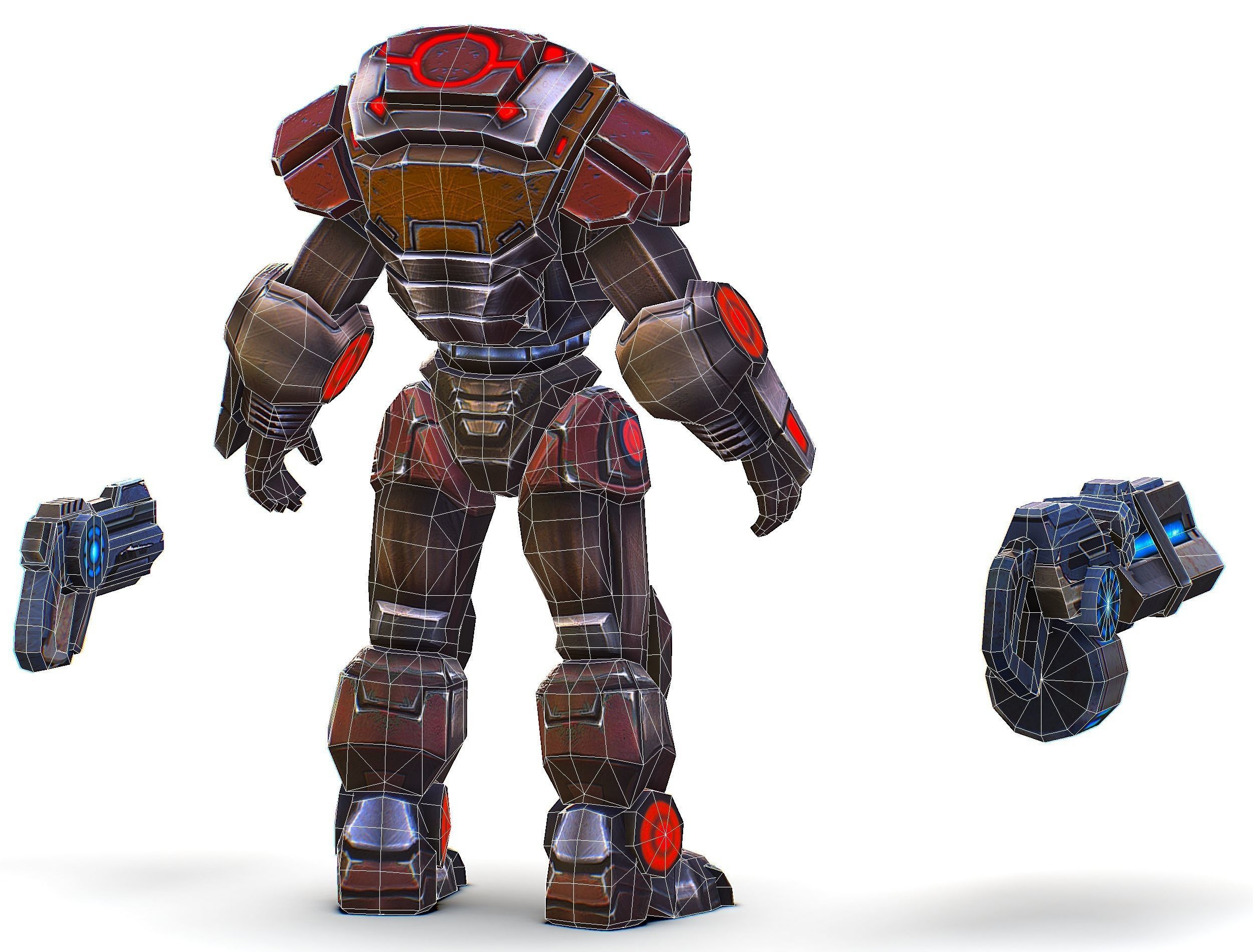 Assault heavy machine gun cannon naff barrel blaster laser arms Low-poly 3D model_64