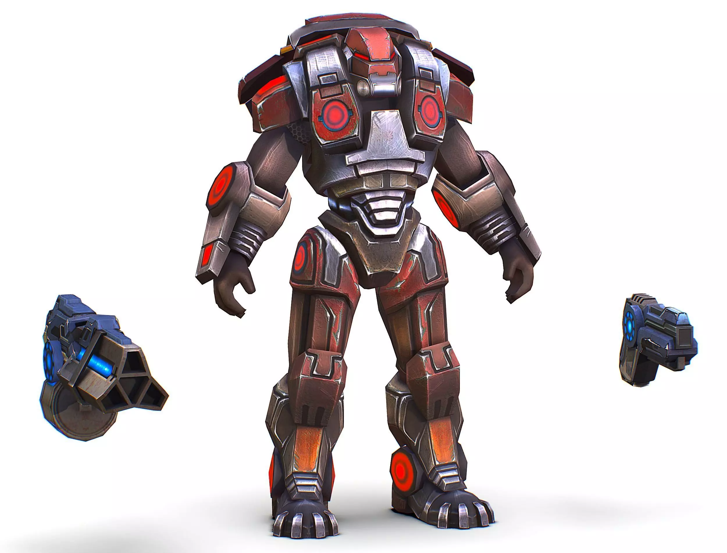 Assault heavy machine gun cannon naff barrel blaster laser arms Low-poly 3D model_0