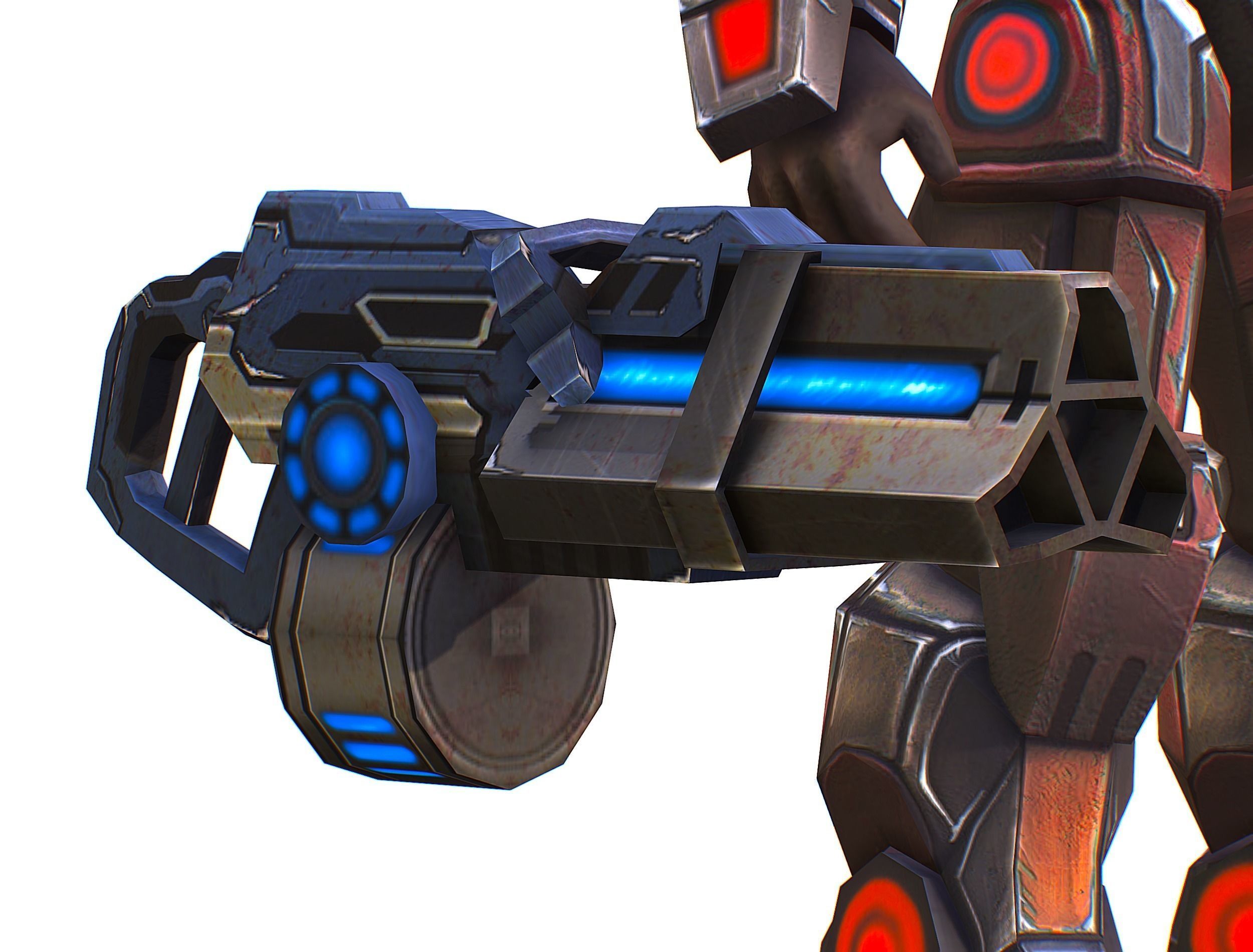 Assault heavy machine gun cannon naff barrel blaster laser arms Low-poly 3D model_41