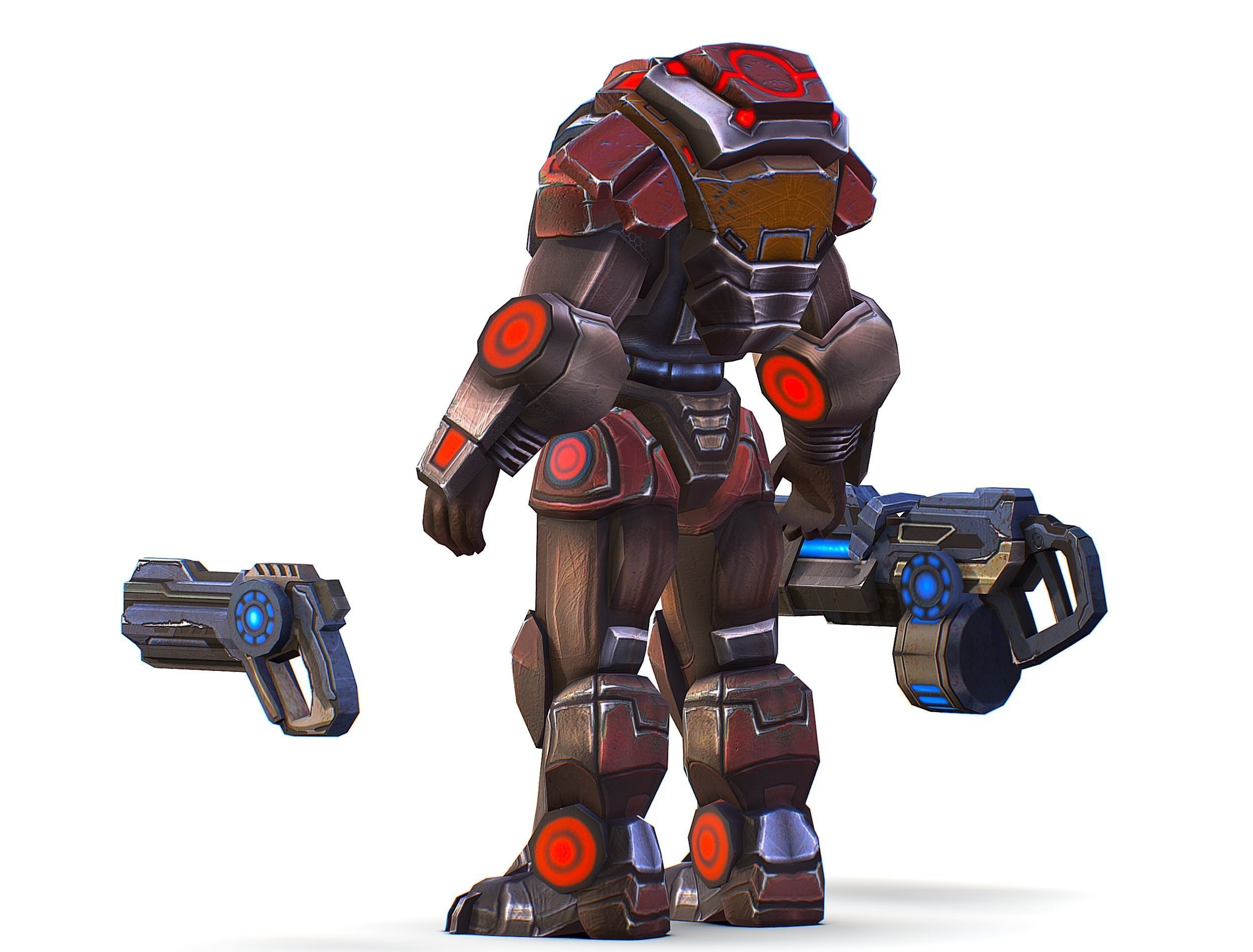 Assault heavy machine gun cannon naff barrel blaster laser arms Low-poly 3D model_15