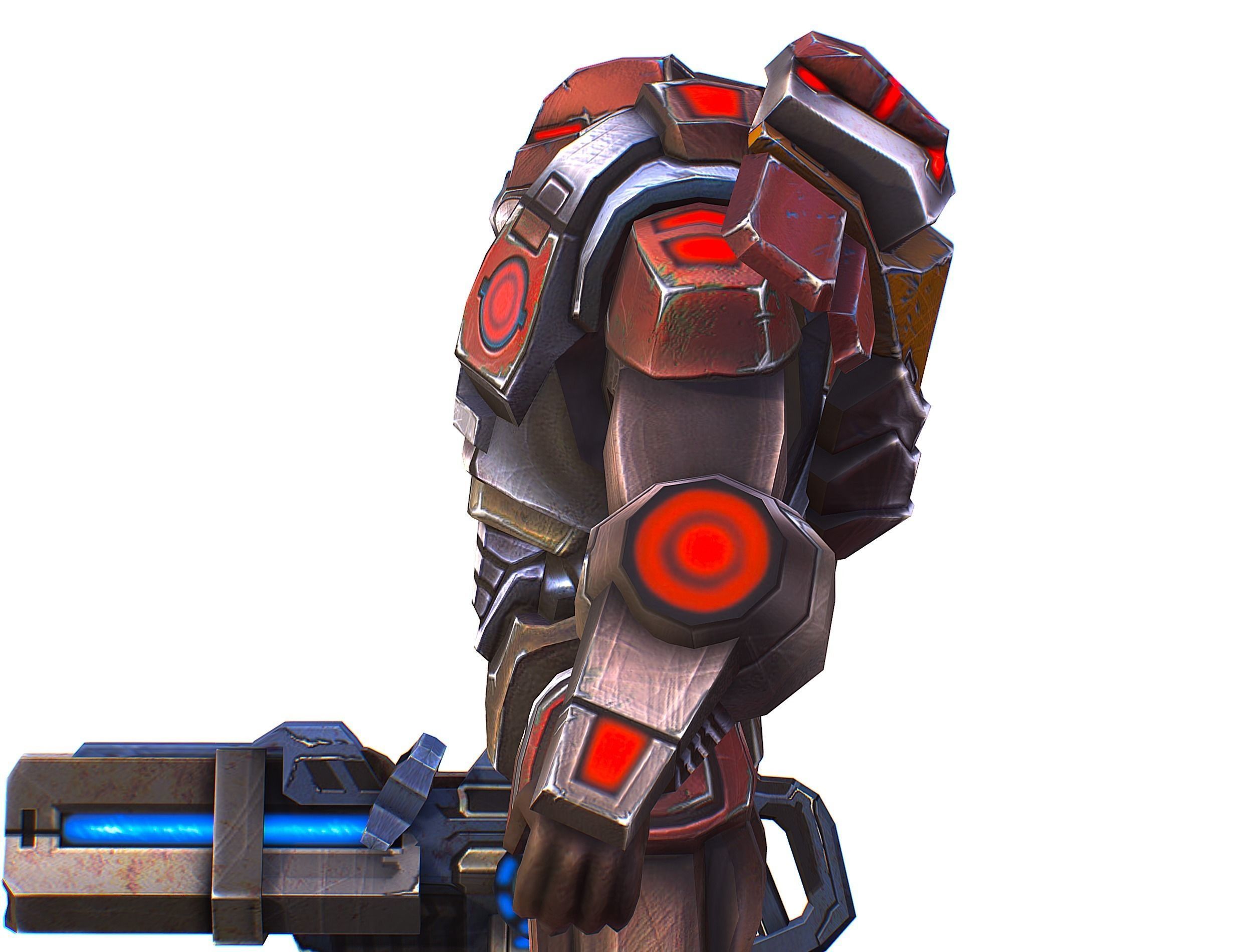 Assault heavy machine gun cannon naff barrel blaster laser arms Low-poly 3D model_31