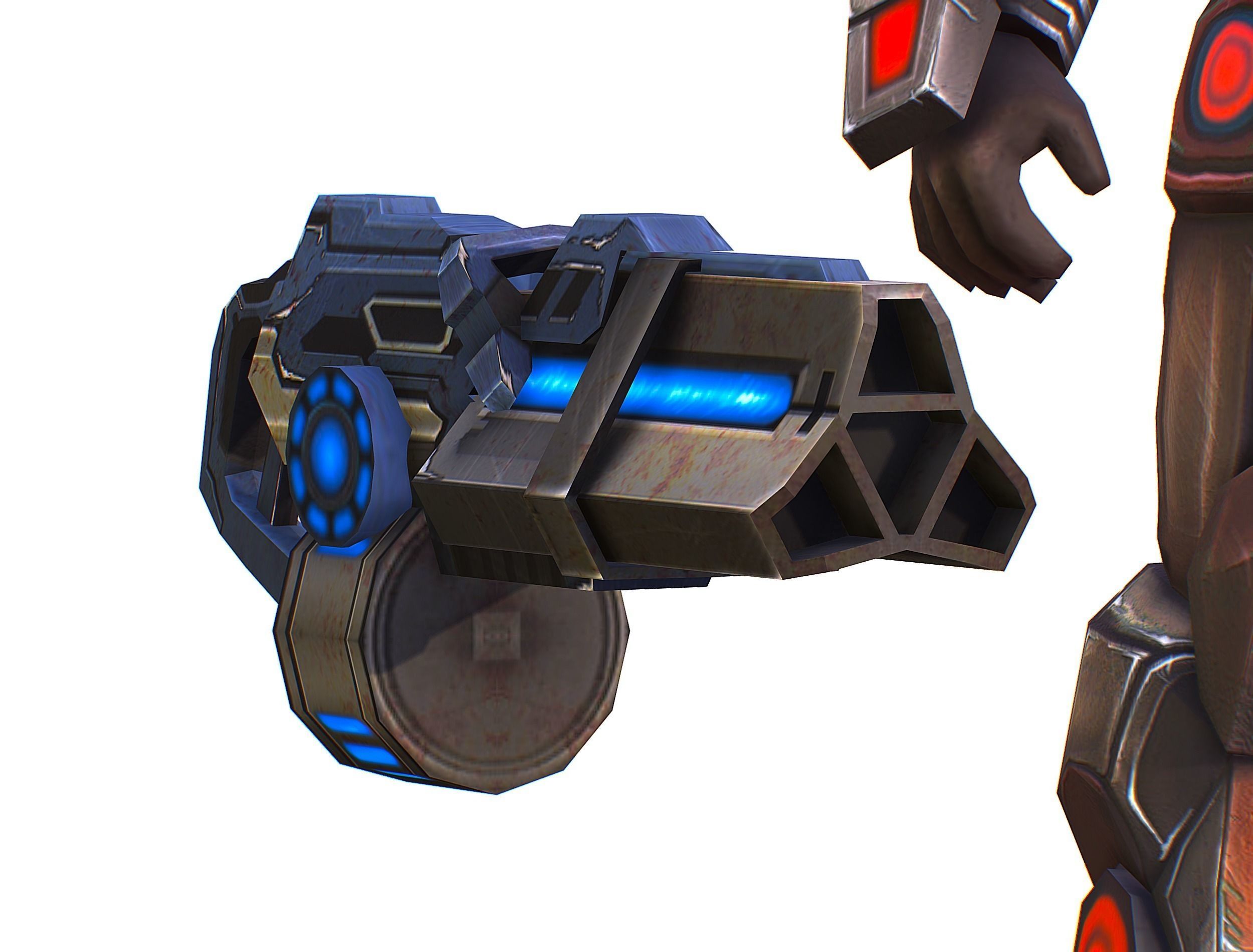 Assault heavy machine gun cannon naff barrel blaster laser arms Low-poly 3D model_40