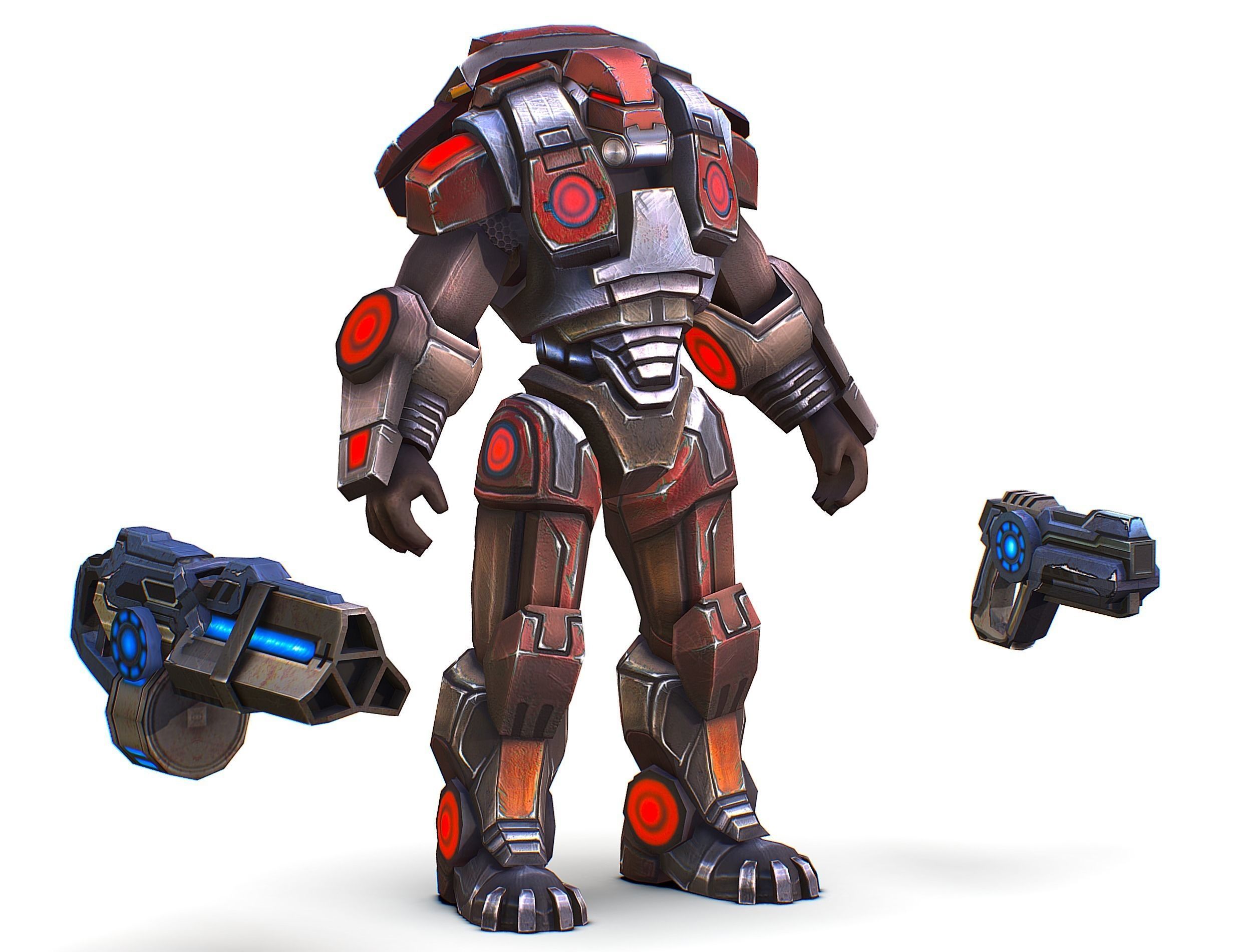 Assault heavy machine gun cannon naff barrel blaster laser arms Low-poly 3D model_1