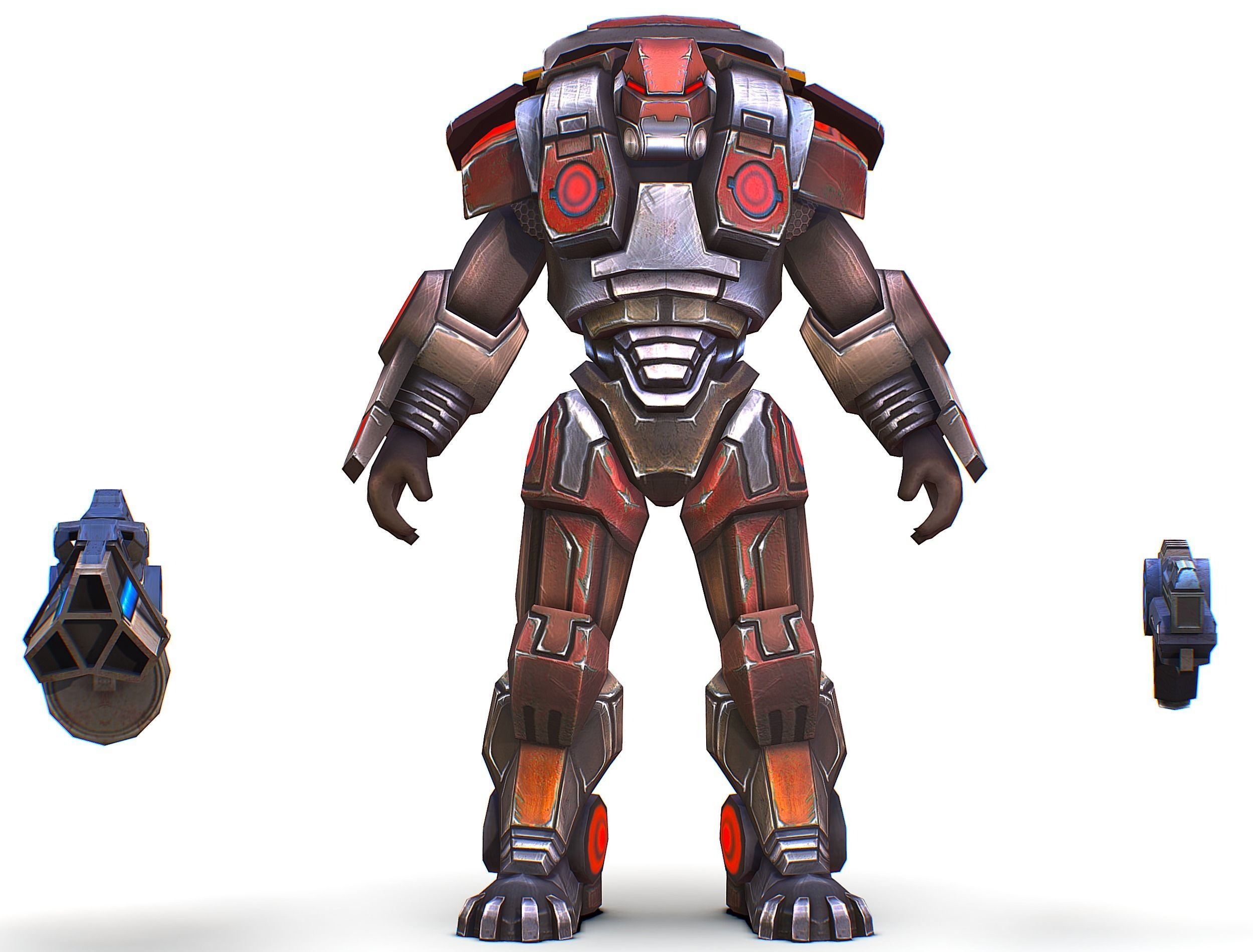 Assault heavy machine gun cannon naff barrel blaster laser arms Low-poly 3D model_32