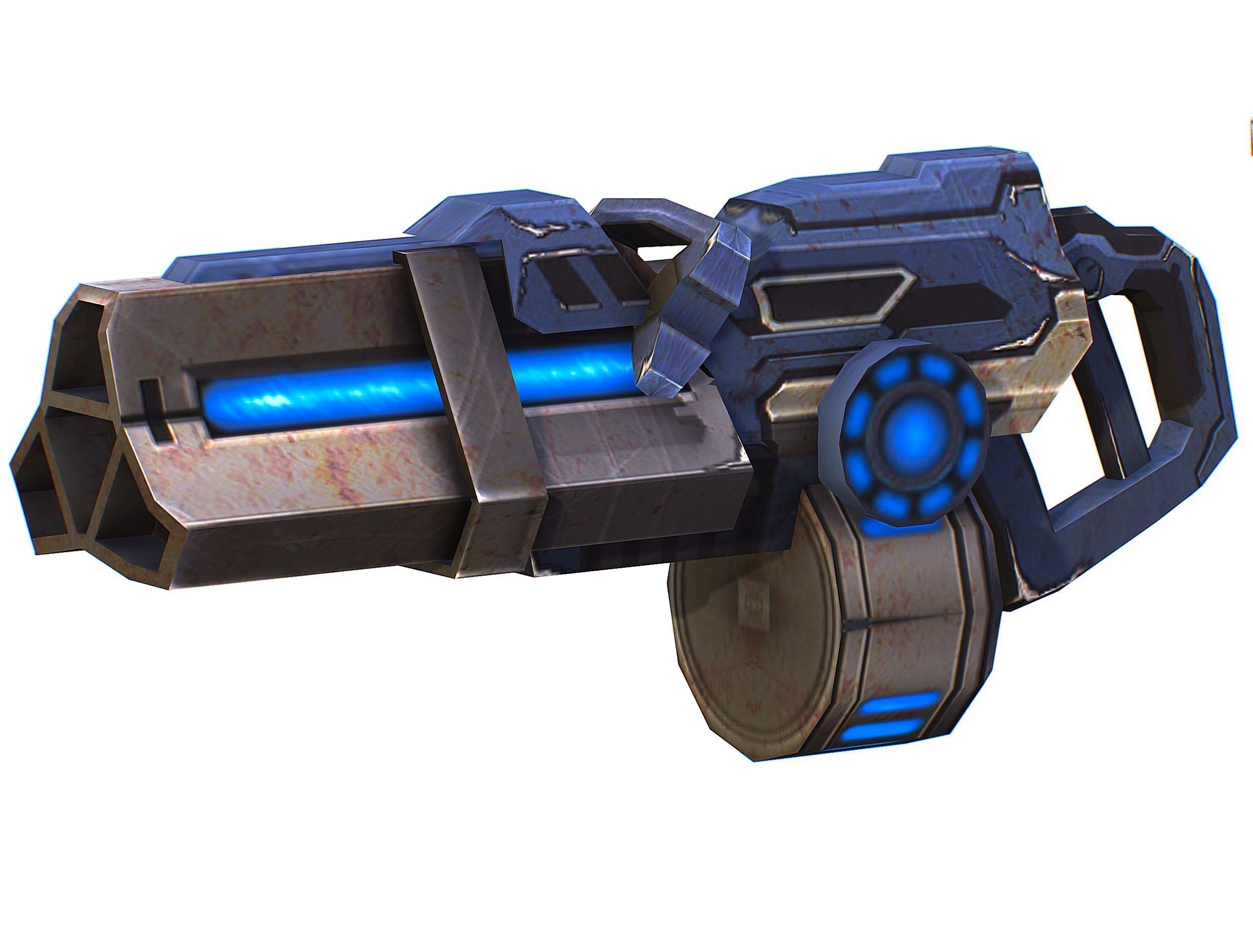 Assault heavy machine gun cannon naff barrel blaster laser arms Low-poly 3D model_48
