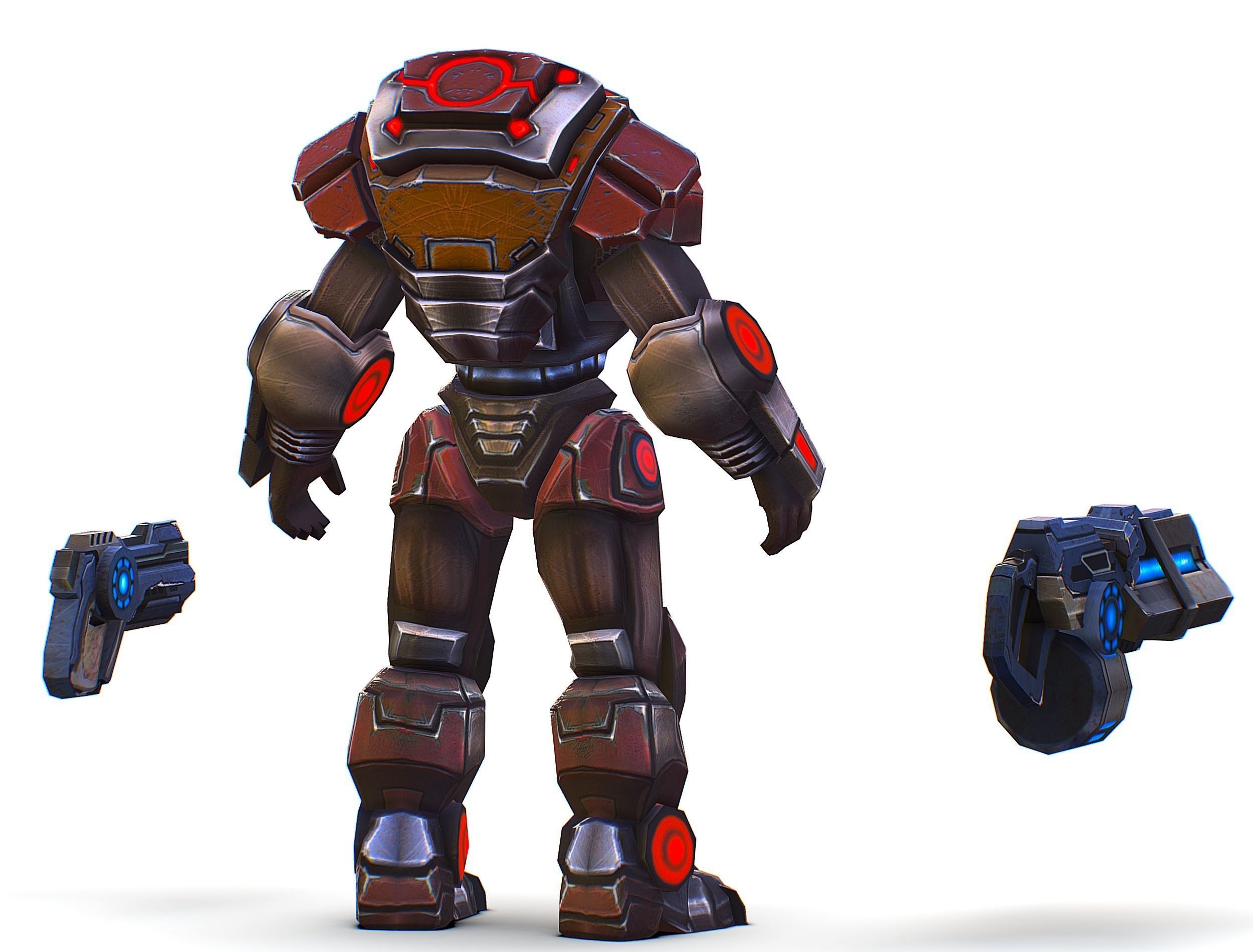 Assault heavy machine gun cannon naff barrel blaster laser arms Low-poly 3D model_10