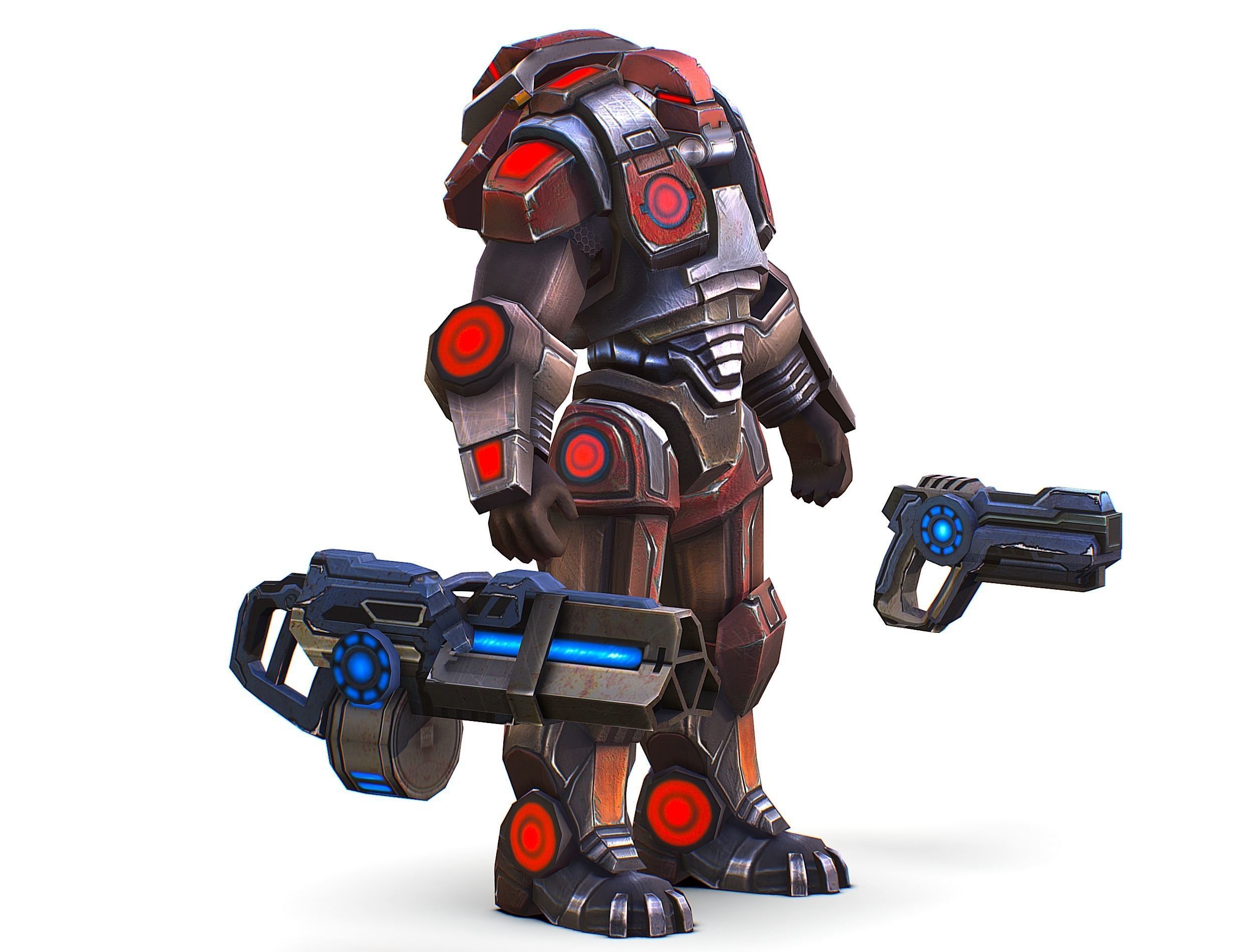 Assault heavy machine gun cannon naff barrel blaster laser arms Low-poly 3D model_3