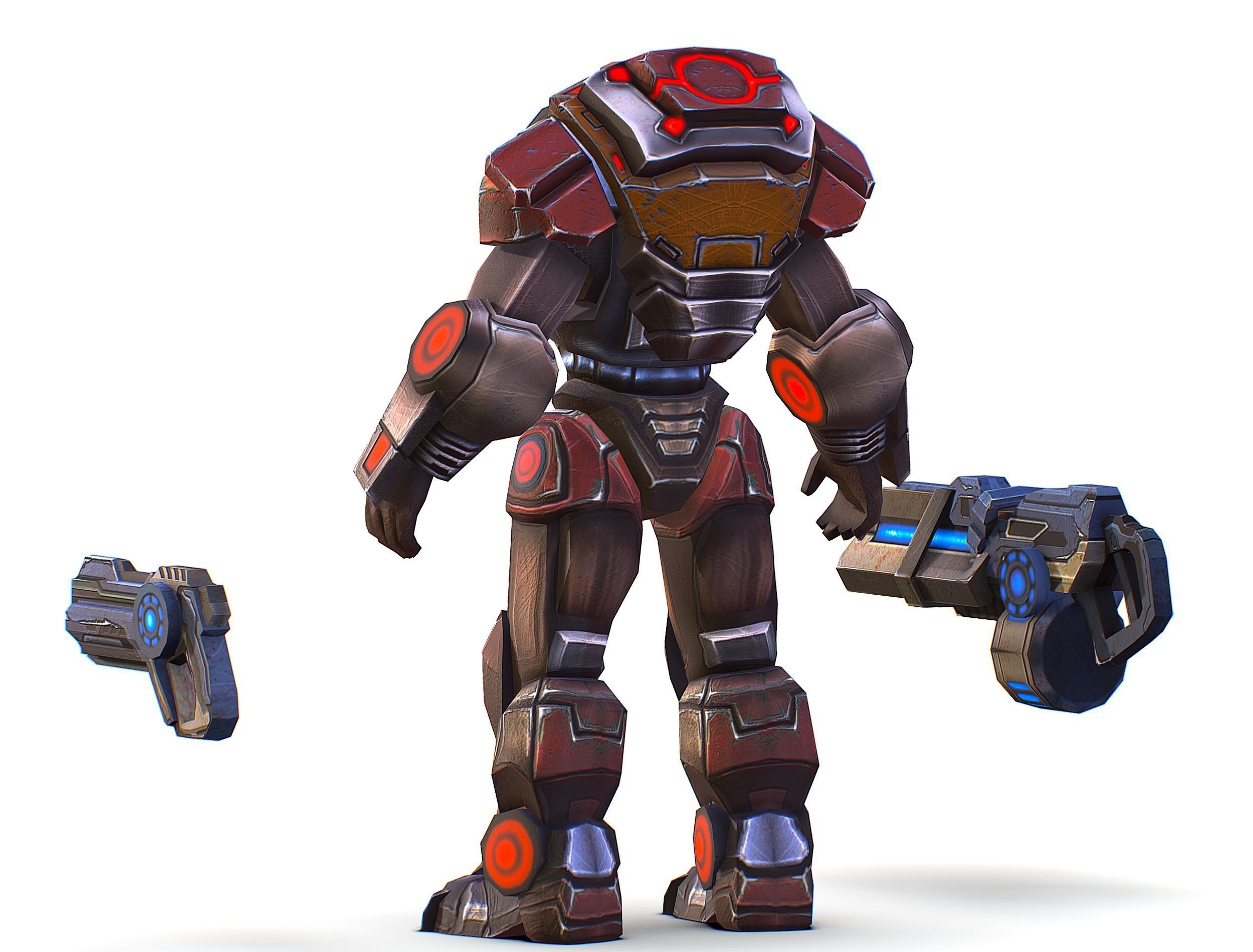 Assault heavy machine gun cannon naff barrel blaster laser arms Low-poly 3D model_14