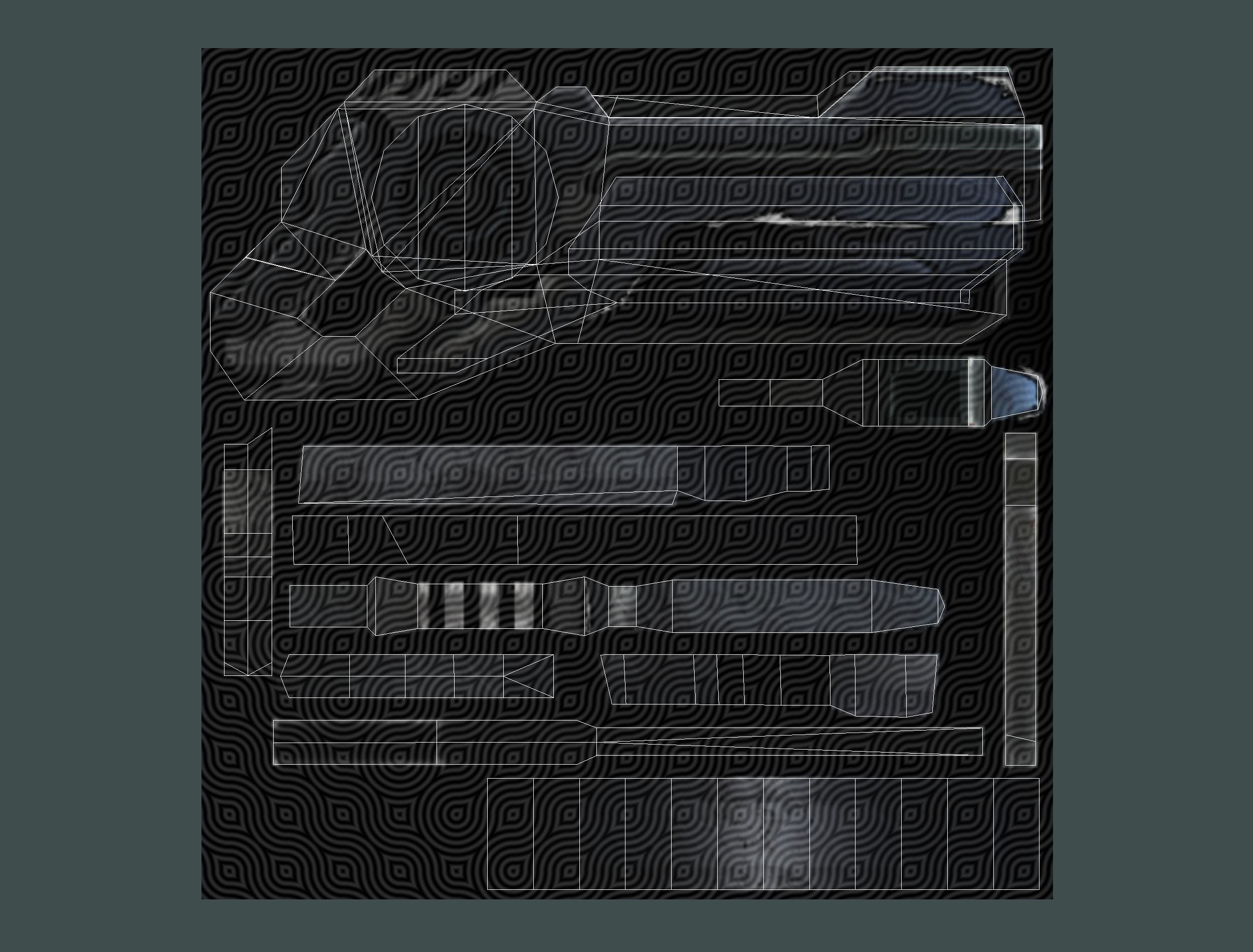 Assault heavy machine gun cannon naff barrel blaster laser arms Low-poly 3D model_68