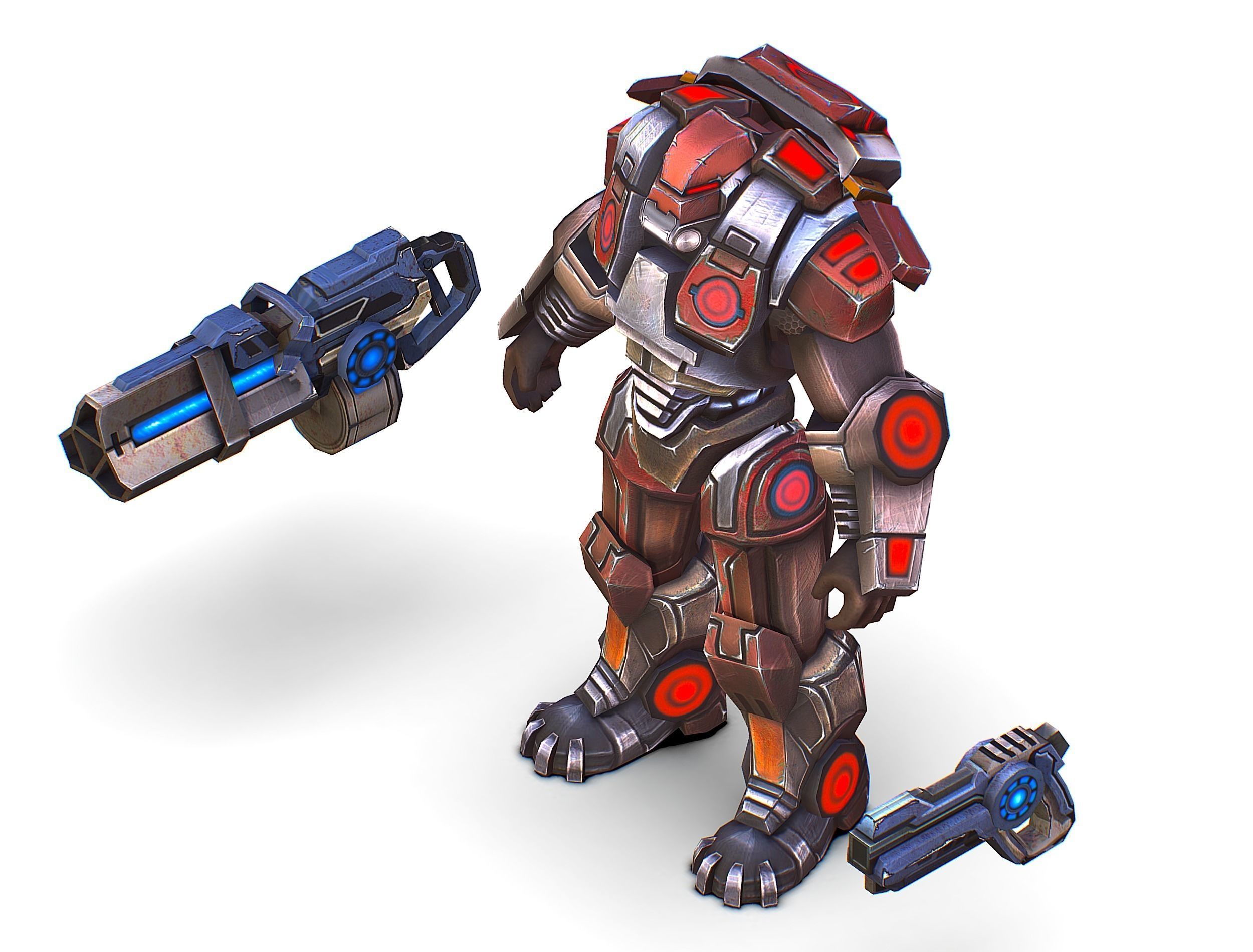 Assault heavy machine gun cannon naff barrel blaster laser arms Low-poly 3D model_37