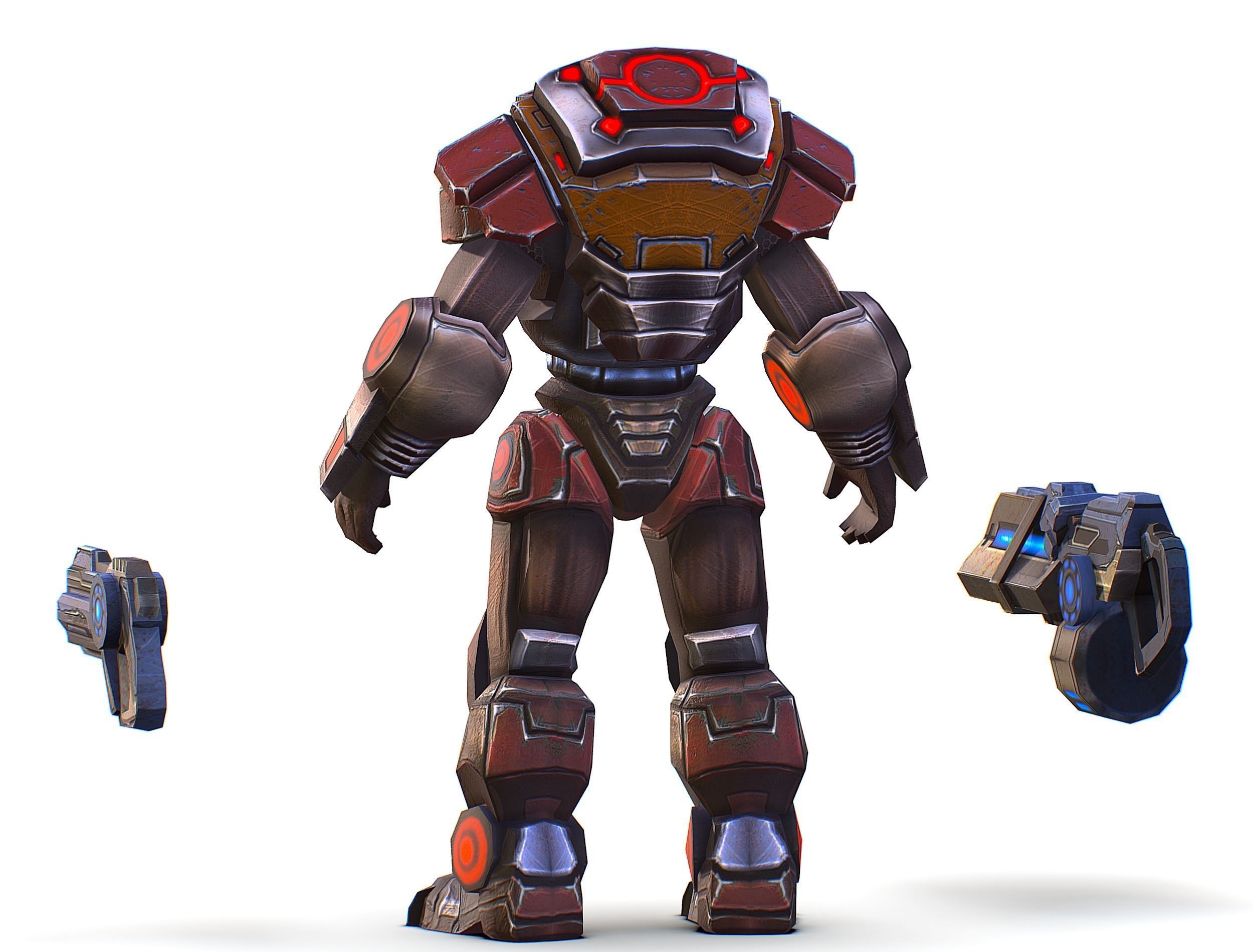 Assault heavy machine gun cannon naff barrel blaster laser arms Low-poly 3D model_13