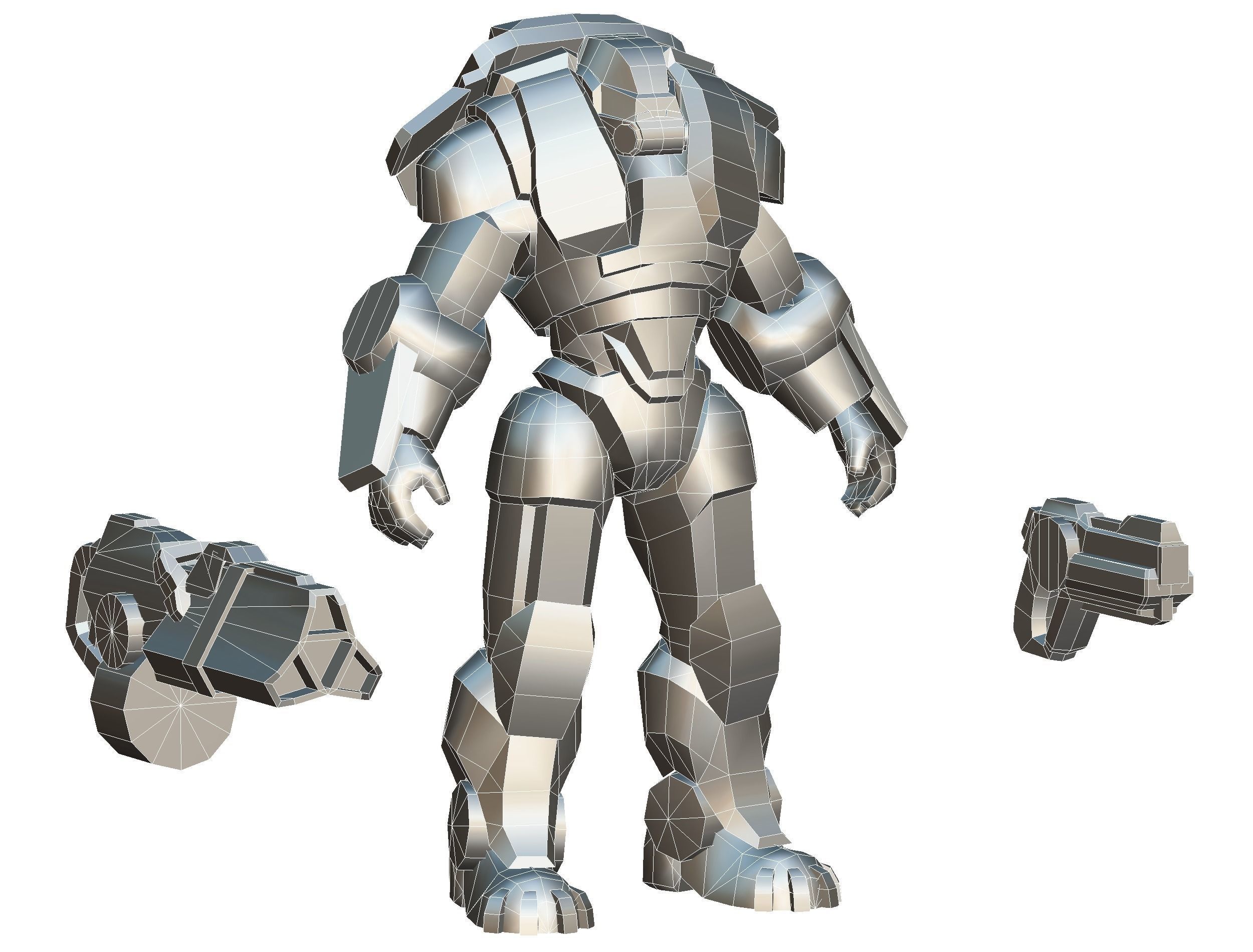 Assault heavy machine gun cannon naff barrel blaster laser arms Low-poly 3D model_63