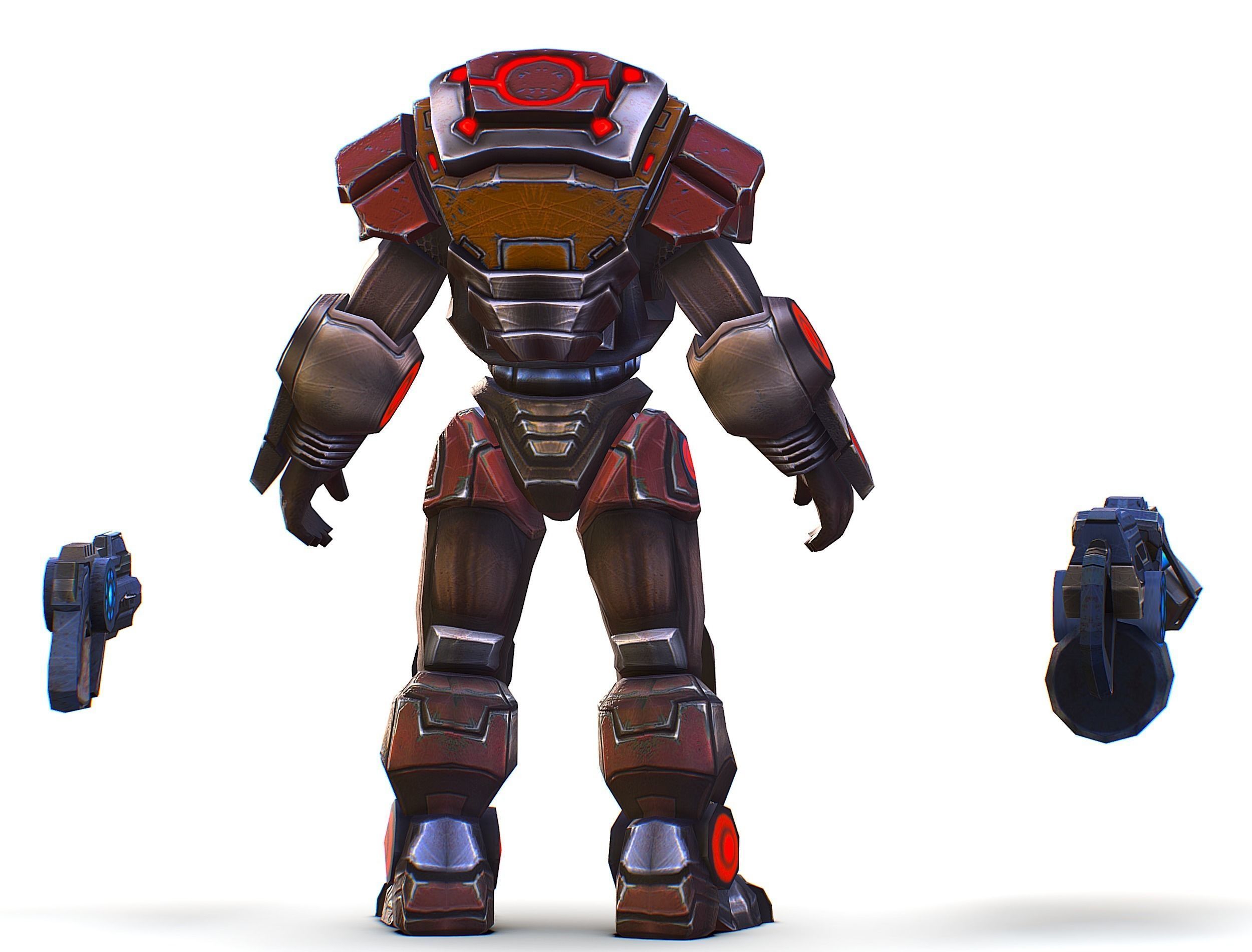 Assault heavy machine gun cannon naff barrel blaster laser arms Low-poly 3D model_11