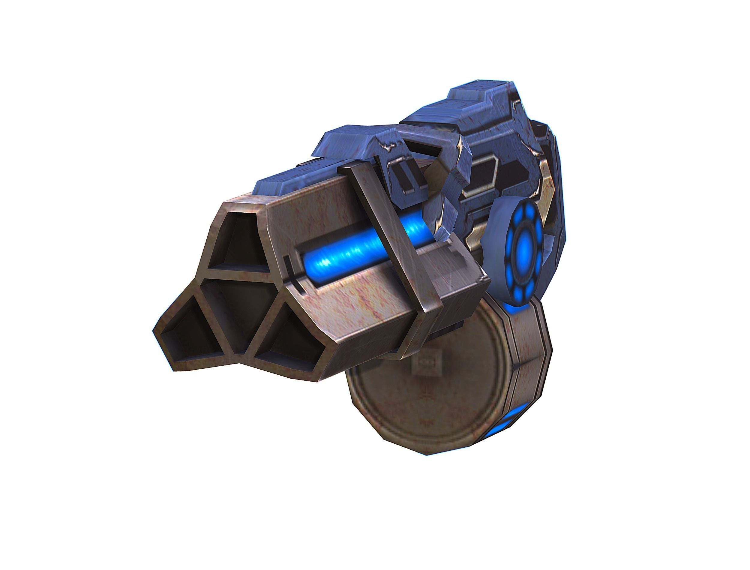 Assault heavy machine gun cannon naff barrel blaster laser arms Low-poly 3D model_49