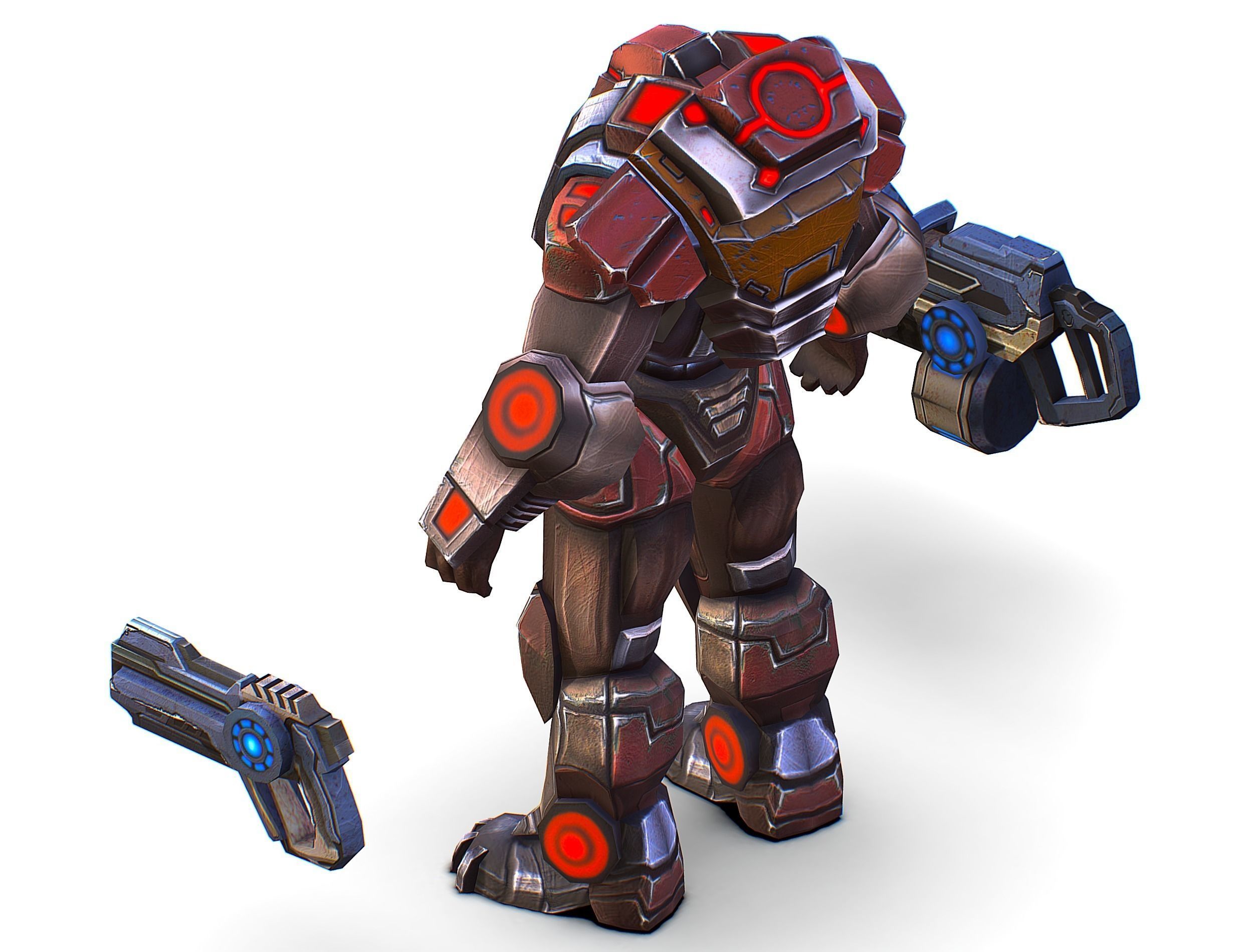 Assault heavy machine gun cannon naff barrel blaster laser arms Low-poly 3D model_38