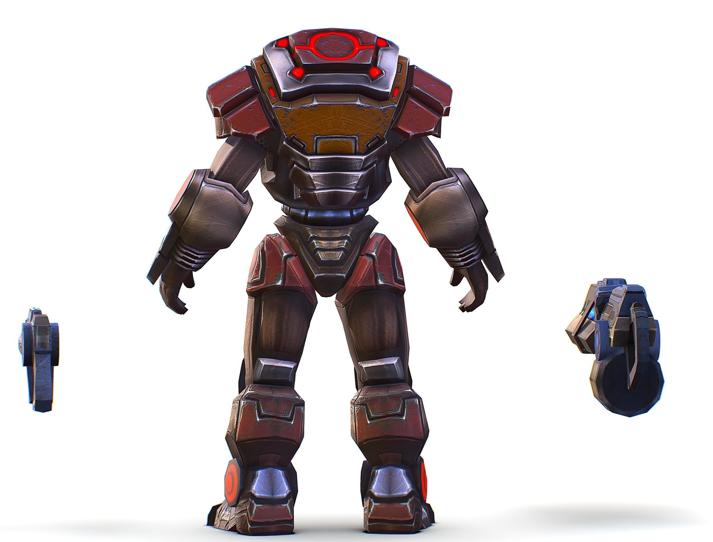 Assault heavy machine gun cannon naff barrel blaster laser arms Low-poly 3D model_12