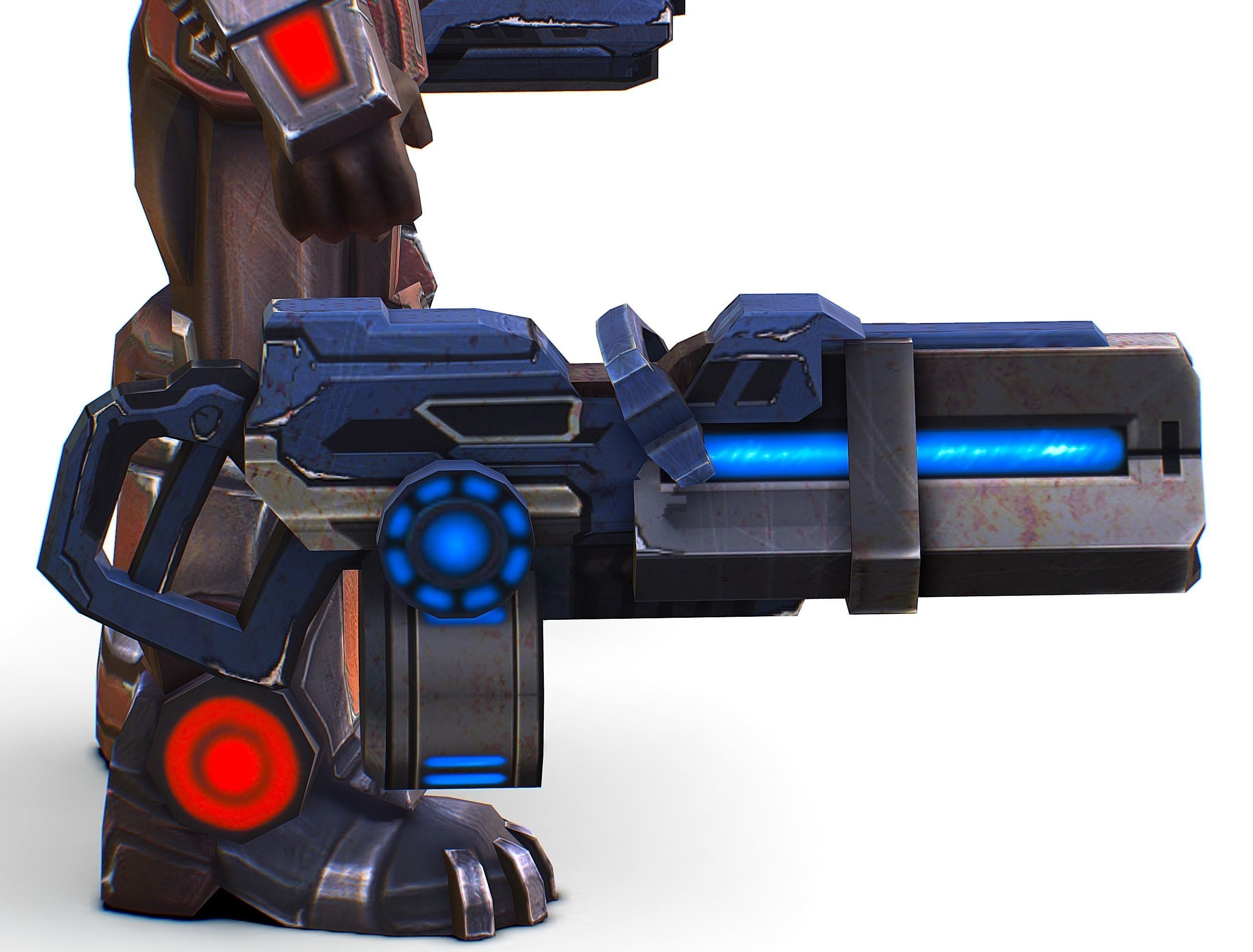 Assault heavy machine gun cannon naff barrel blaster laser arms Low-poly 3D model_43