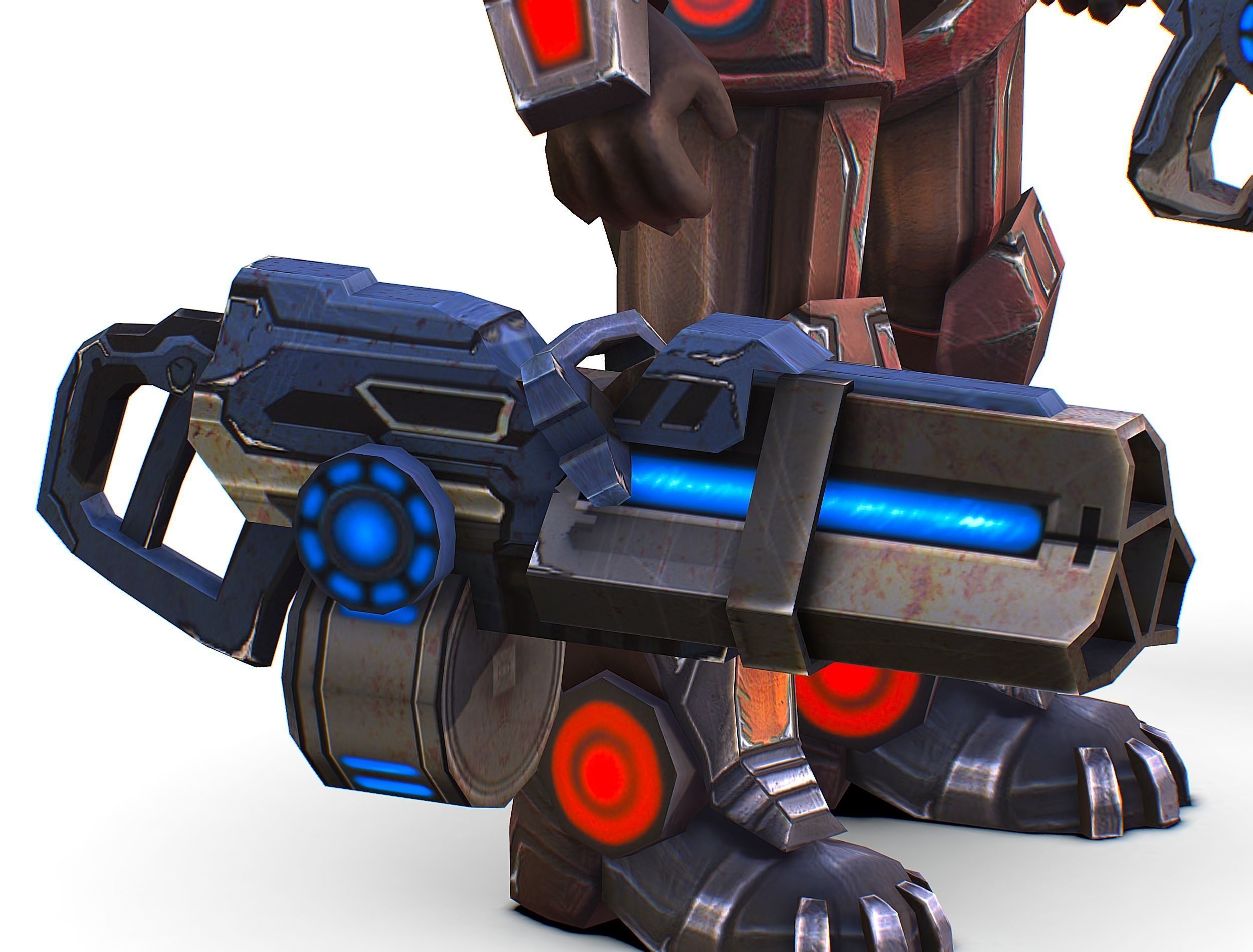 Assault heavy machine gun cannon naff barrel blaster laser arms Low-poly 3D model_42