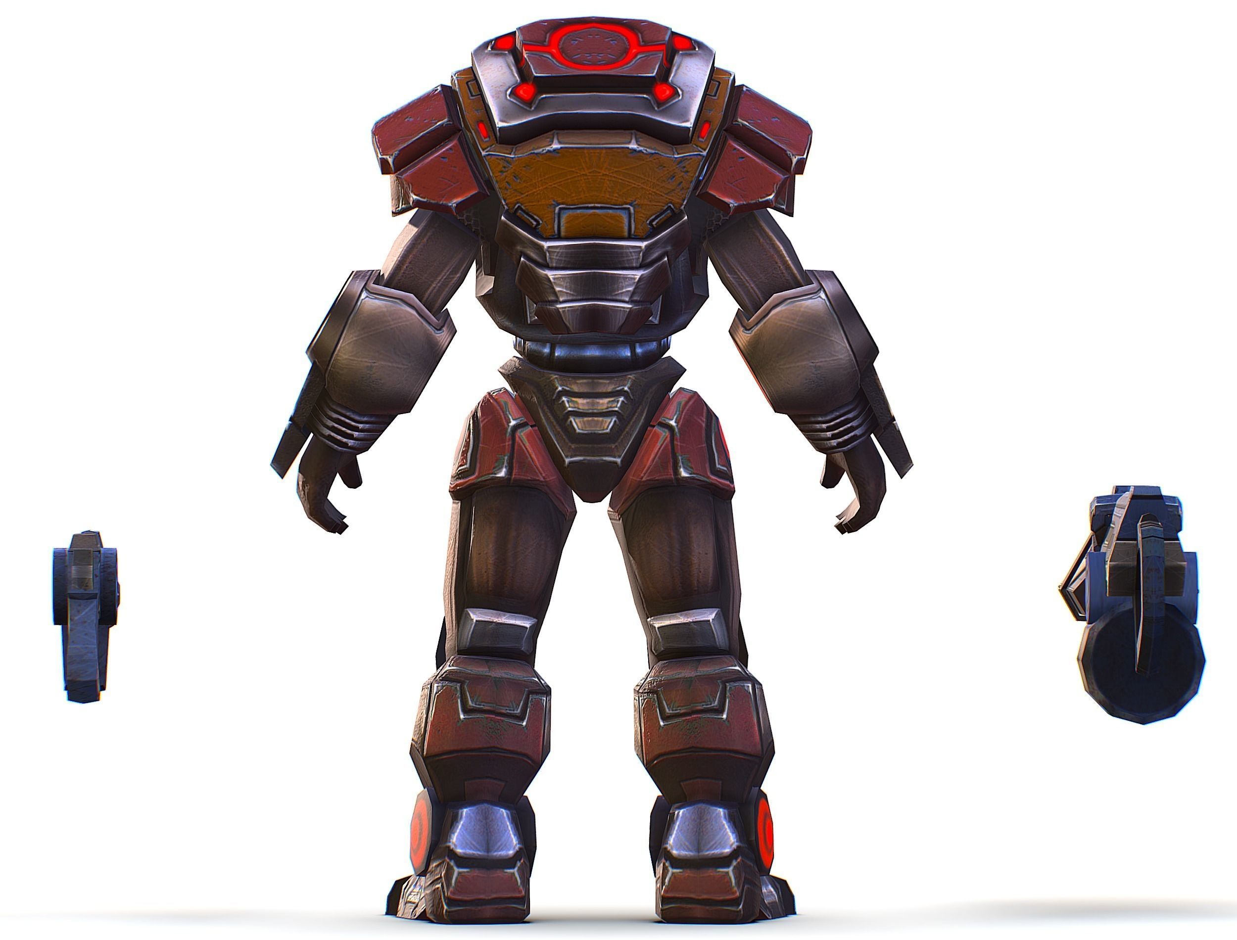 Assault heavy machine gun cannon naff barrel blaster laser arms Low-poly 3D model_34