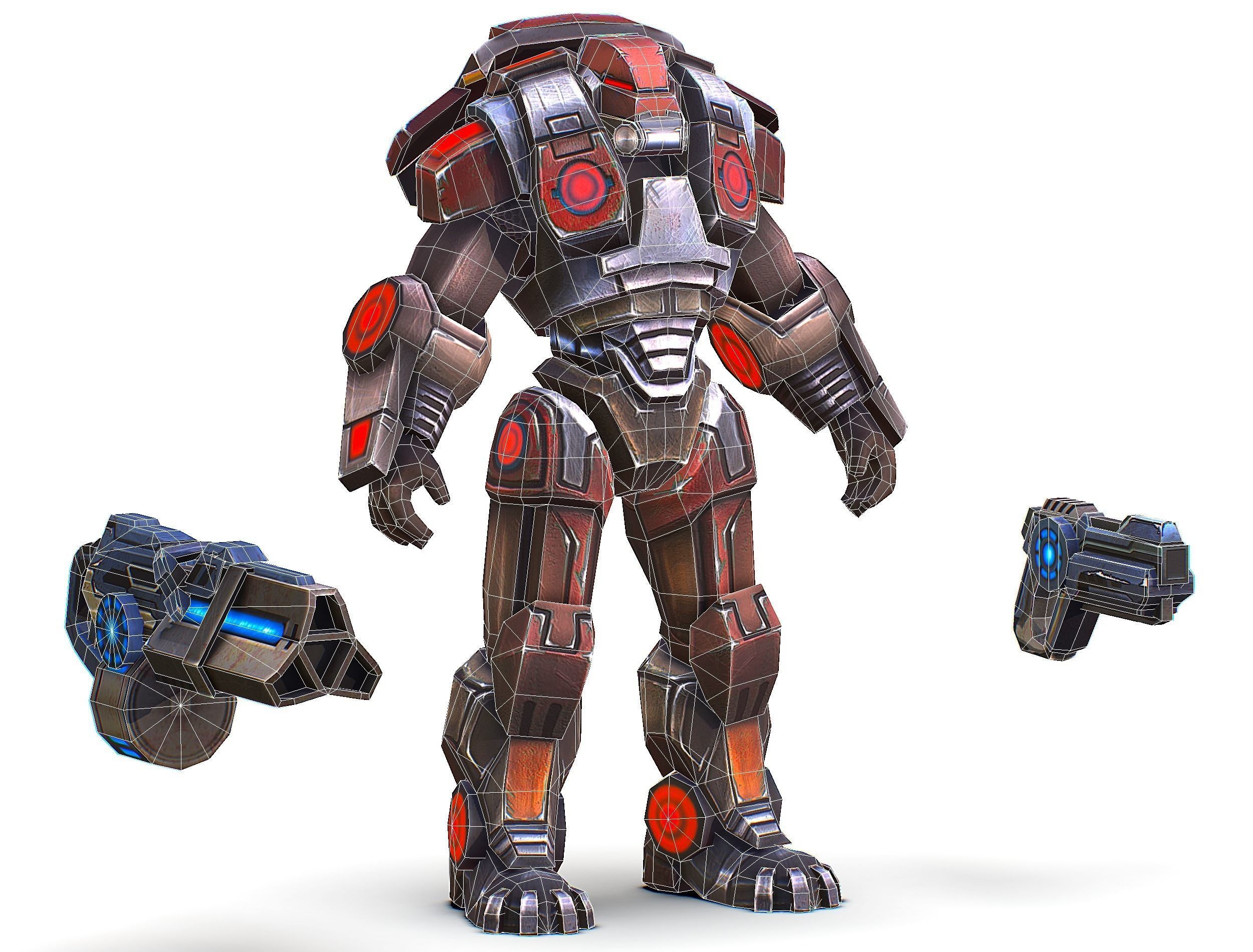 Assault heavy machine gun cannon naff barrel blaster laser arms Low-poly 3D model_62