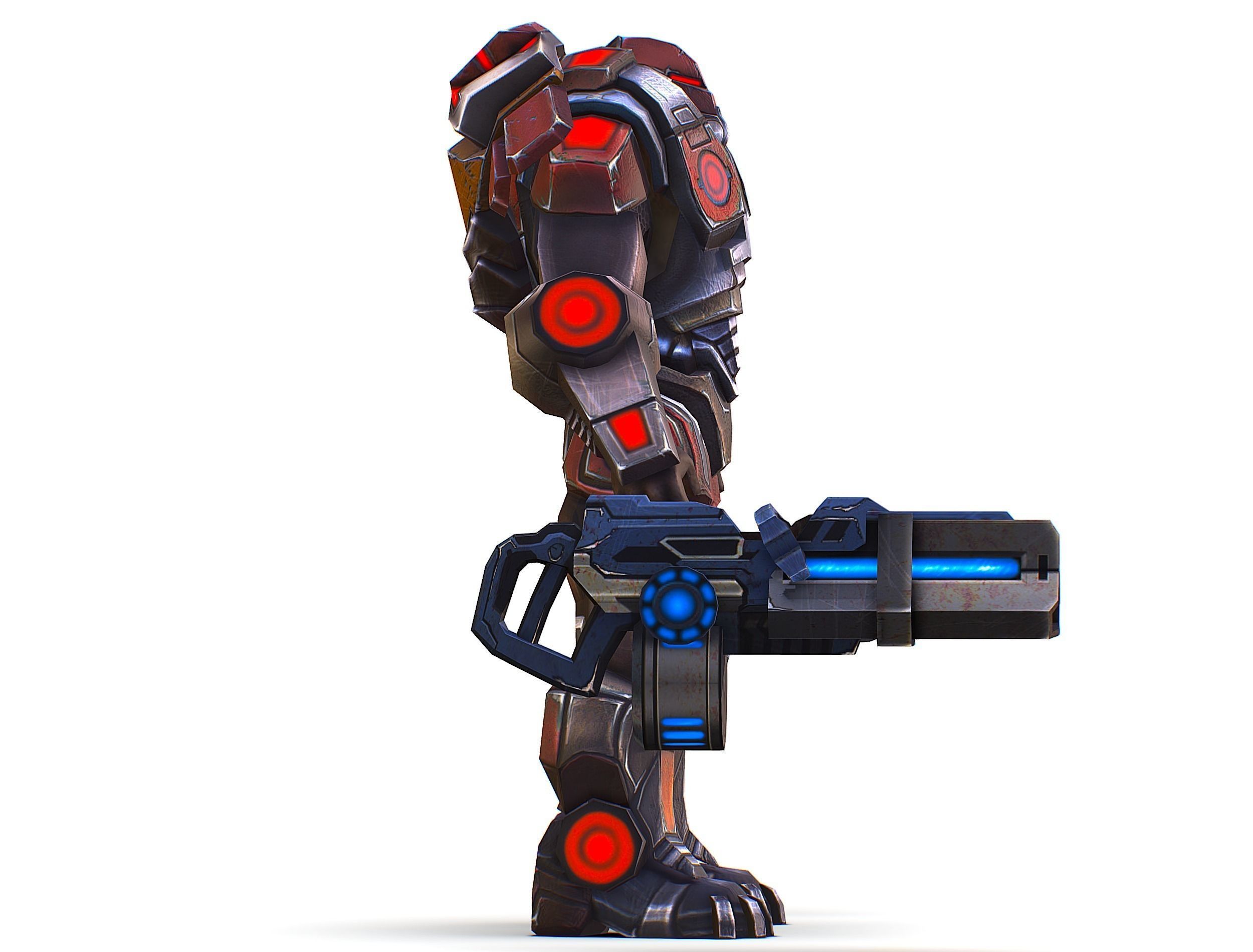 Assault heavy machine gun cannon naff barrel blaster laser arms Low-poly 3D model_33