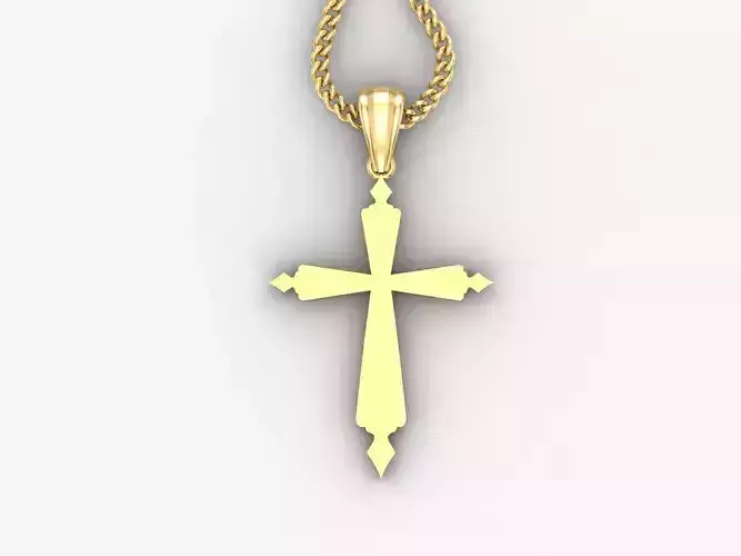 Light Gold 18K Cross Pendant 1CP100