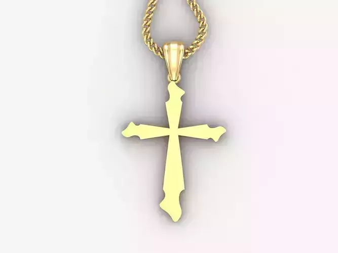 Light Gold 18K Cross Pendant 1CP099