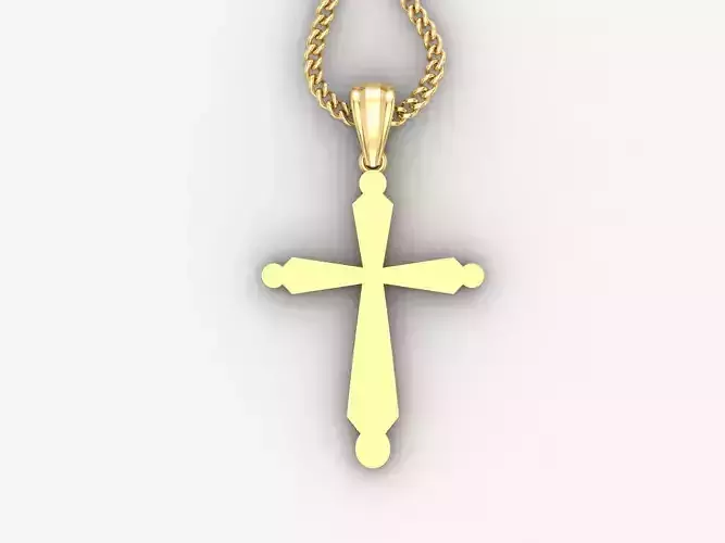 Light Gold 18K Cross Pendant 1CP098