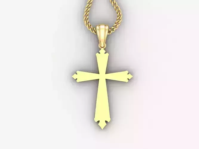 Light Gold 18K Cross Pendant 1CP097
