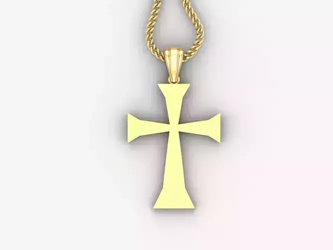 Light Gold 18K Cross Pendant 1CP096
