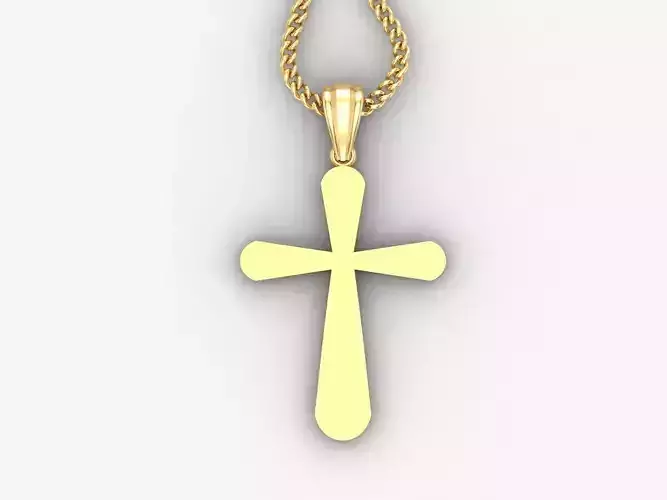 Light Gold 18K Cross Pendant 1CP095