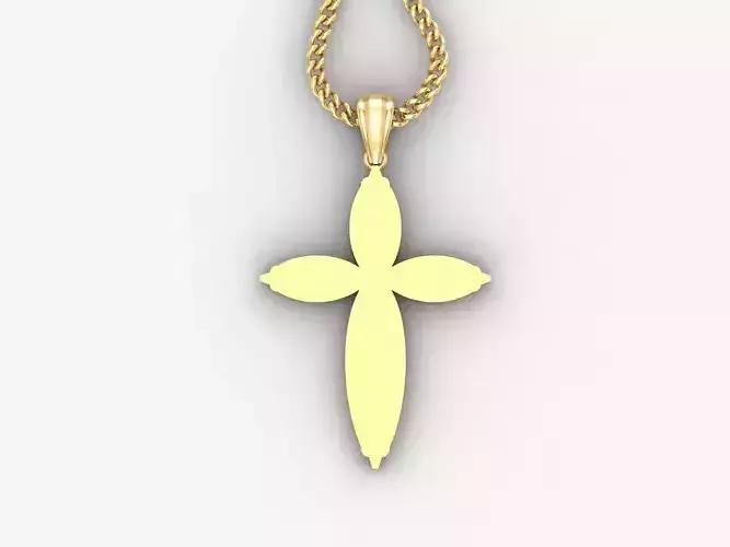 Light Gold 18K Cross Pendant 1CP094
