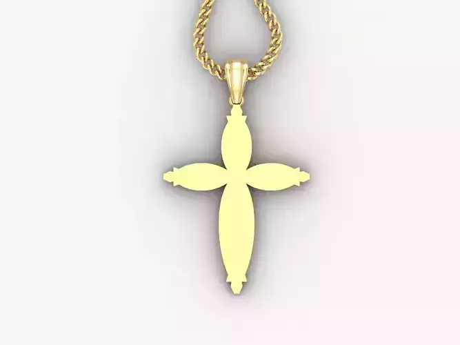 Light Gold 18K Cross Pendant 1CP093
