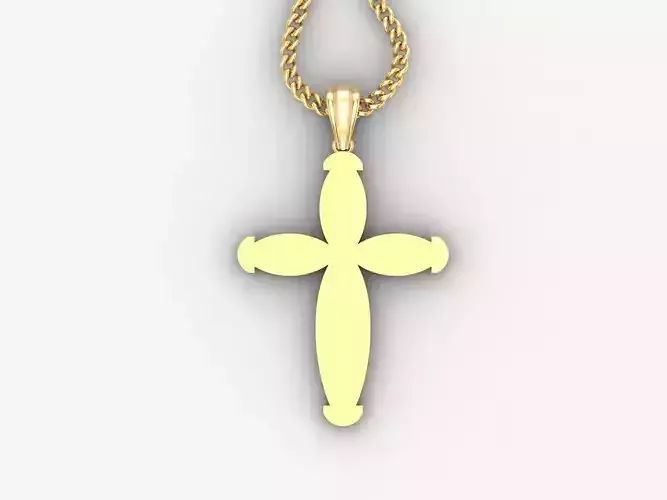 Light Gold 18K Cross Pendant 1CP092